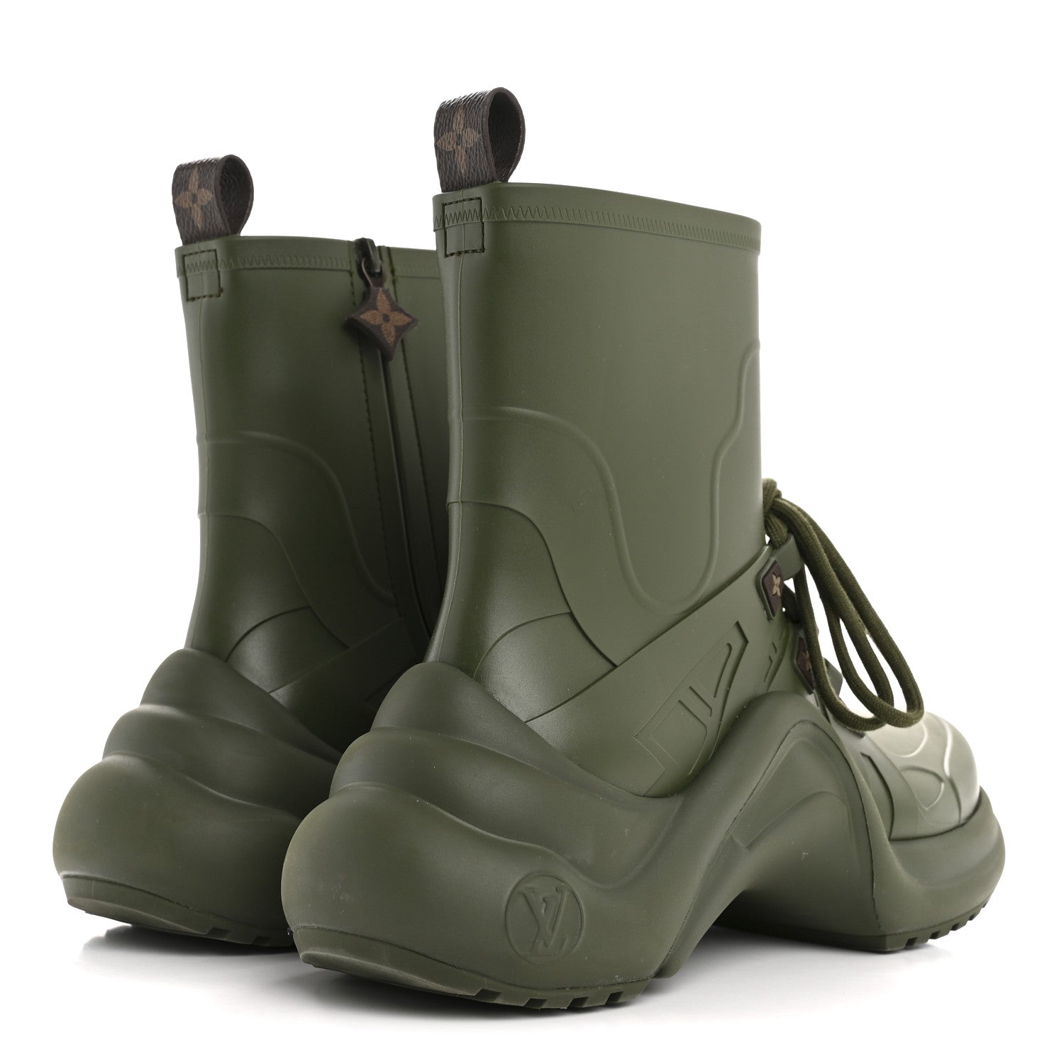 Mat Rubber Monogram LV Archlight Sneaker Boots 38 Kaki