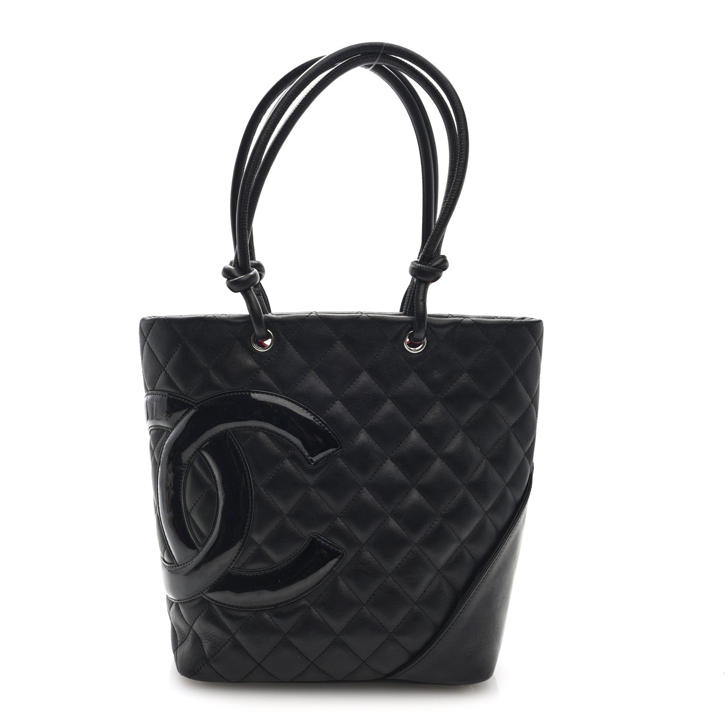 Calfskin Quilted Medium Cambon Tote Black