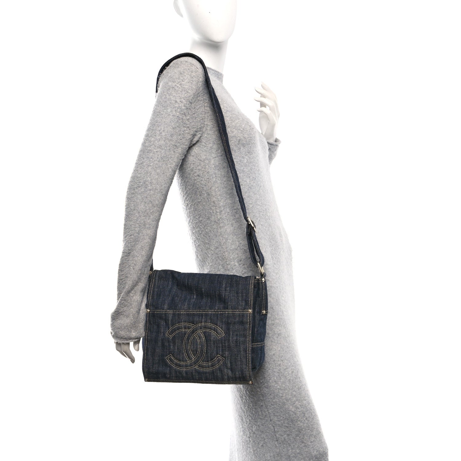 Denim CC Messenger Bag Blue