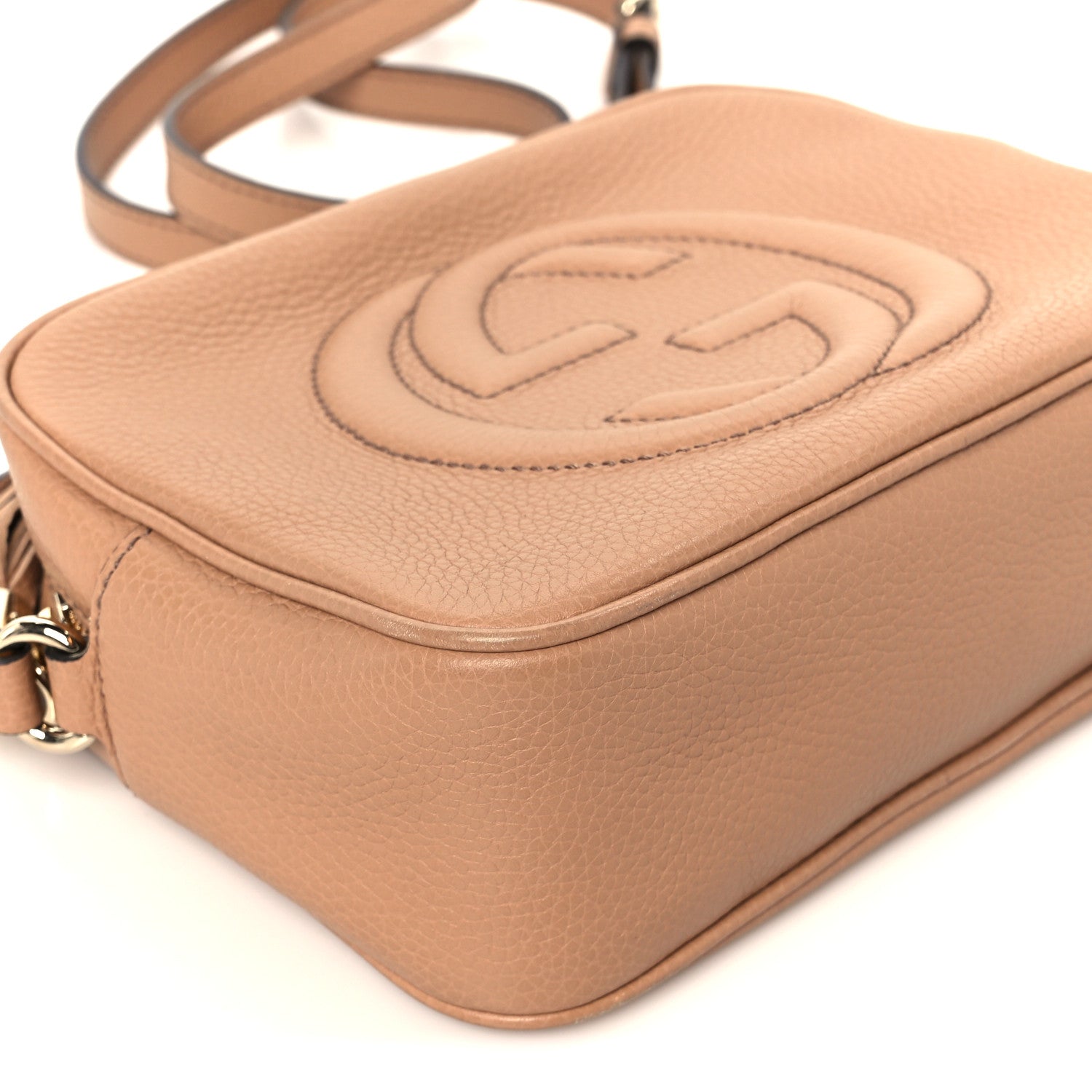 Pebbled Calfskin Small Soho Disco Bag Camelia