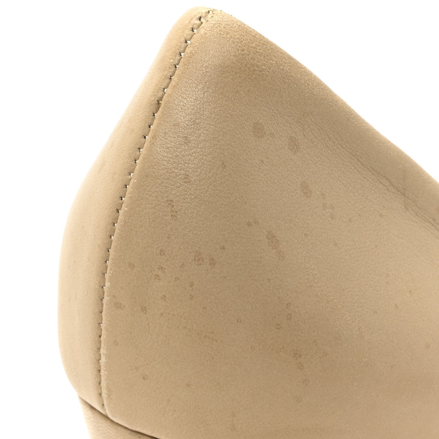 Calfskin Chain Peep Toe Wedge Pumps 39 Beige