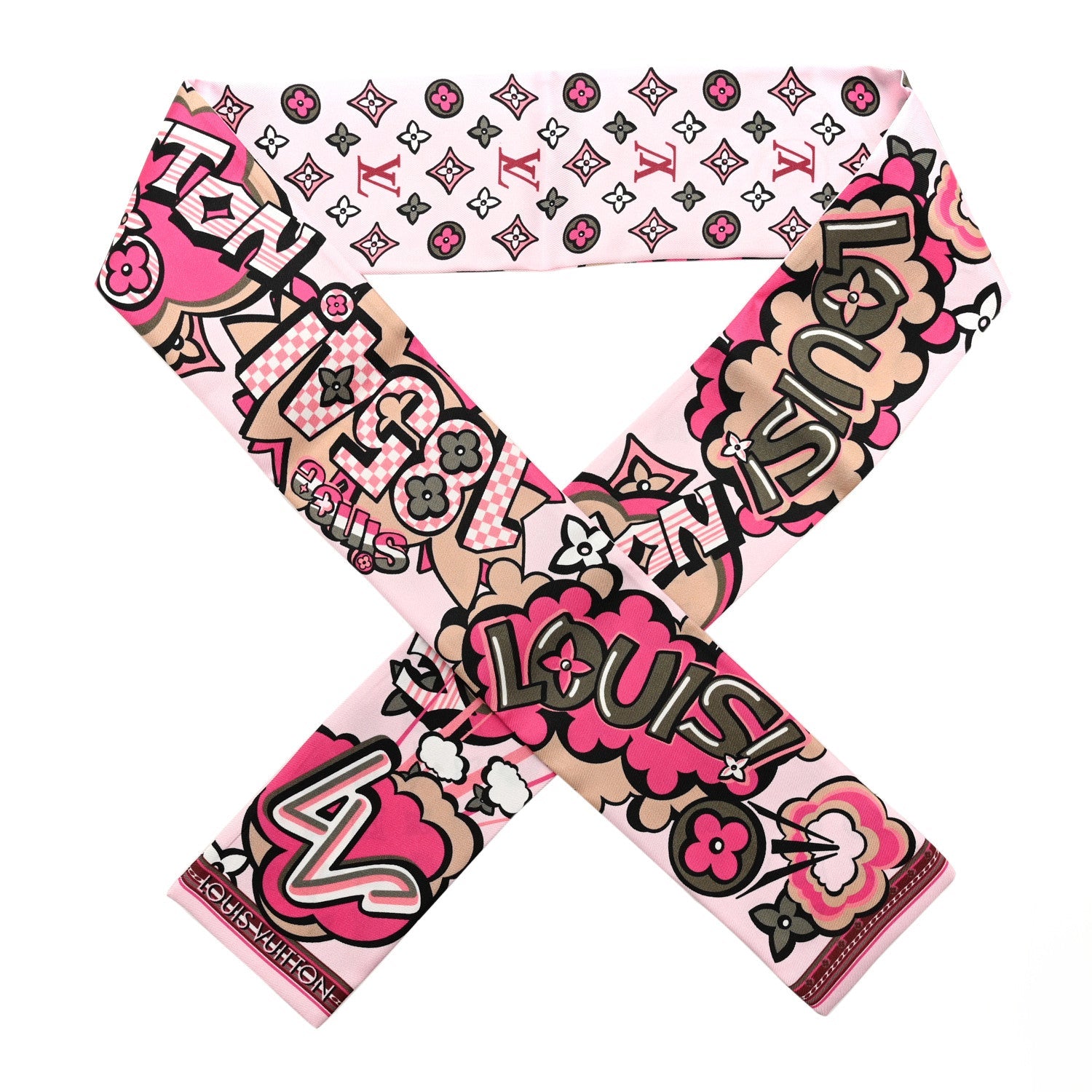 Silk Monogram Street Bandeau Rose