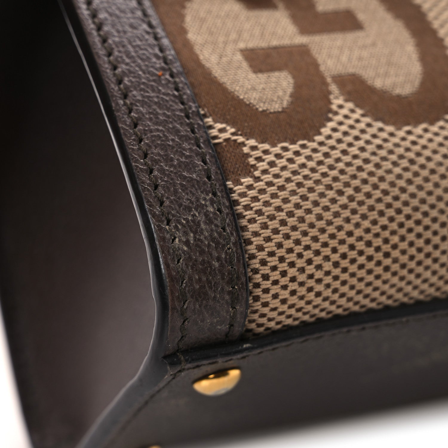 Monogram Jumbo GG Textured Dollar Calfskin Mini Diana Tote Bag Camel Ebony New Acero