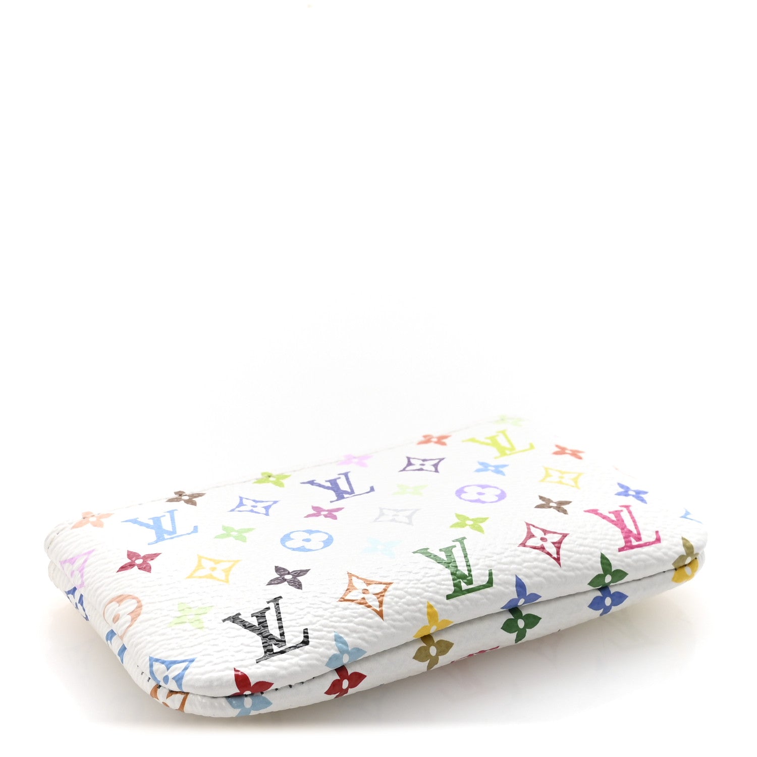 LV X TM Monogram Multicolor Key Pouch White