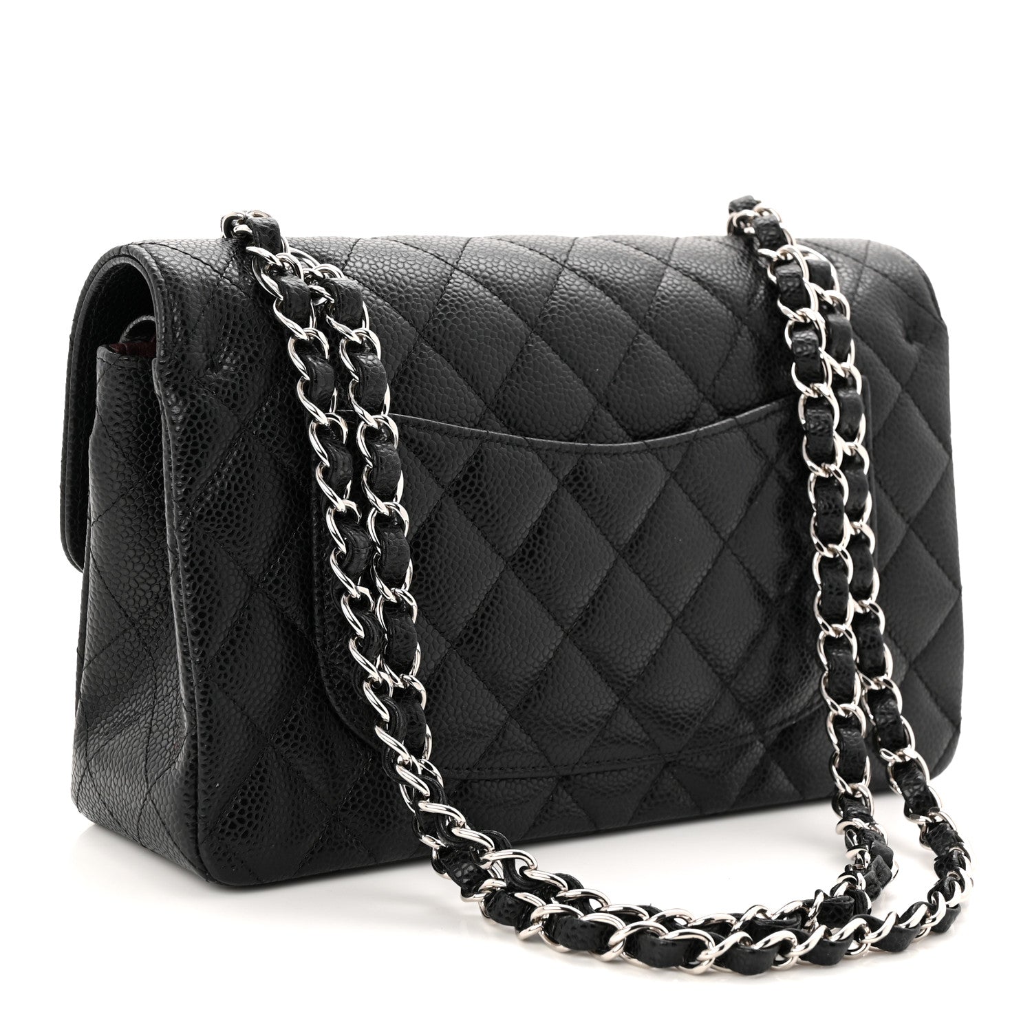 Caviar Quilted Small Double Flap Black