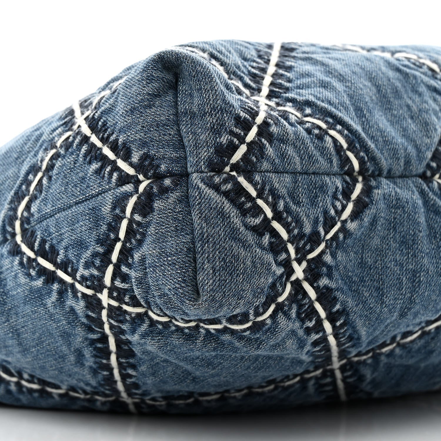 Denim Quilted Stitched Small Chanel 22 Blue