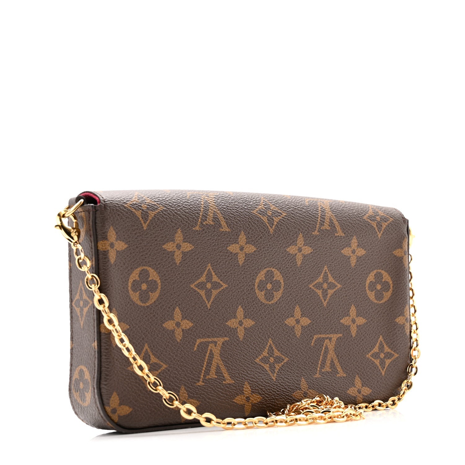 Monogram Pochette Felicie Chain Wallet Fuchsia