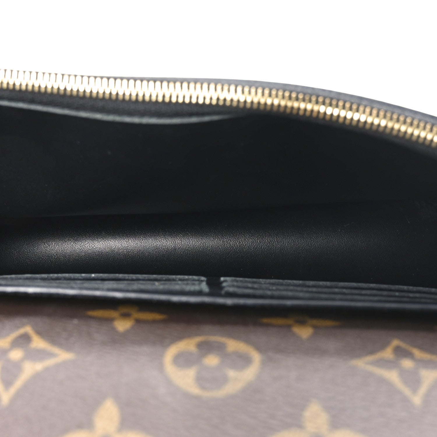 Patent Calfskin Monogram Cherrywood Chain Wallet Black
