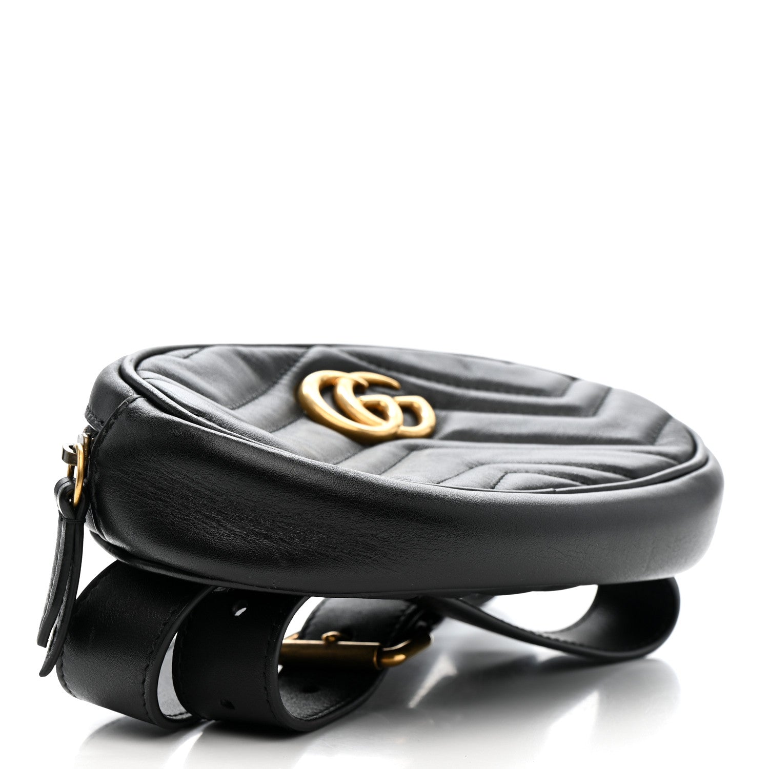 Calfskin Matelasse GG Marmont Belt Bag 85 34 Black