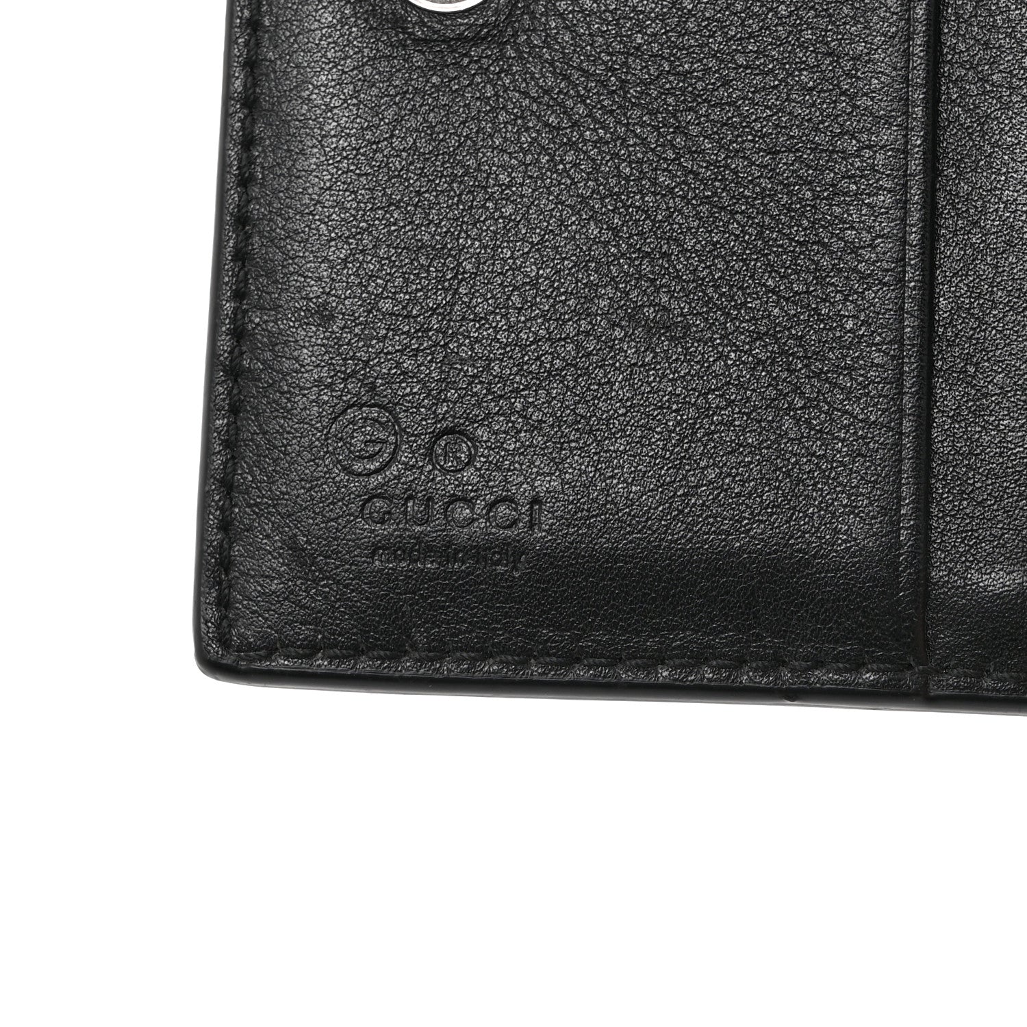 Microguccissima Snap Bi-Fold Wallet Black