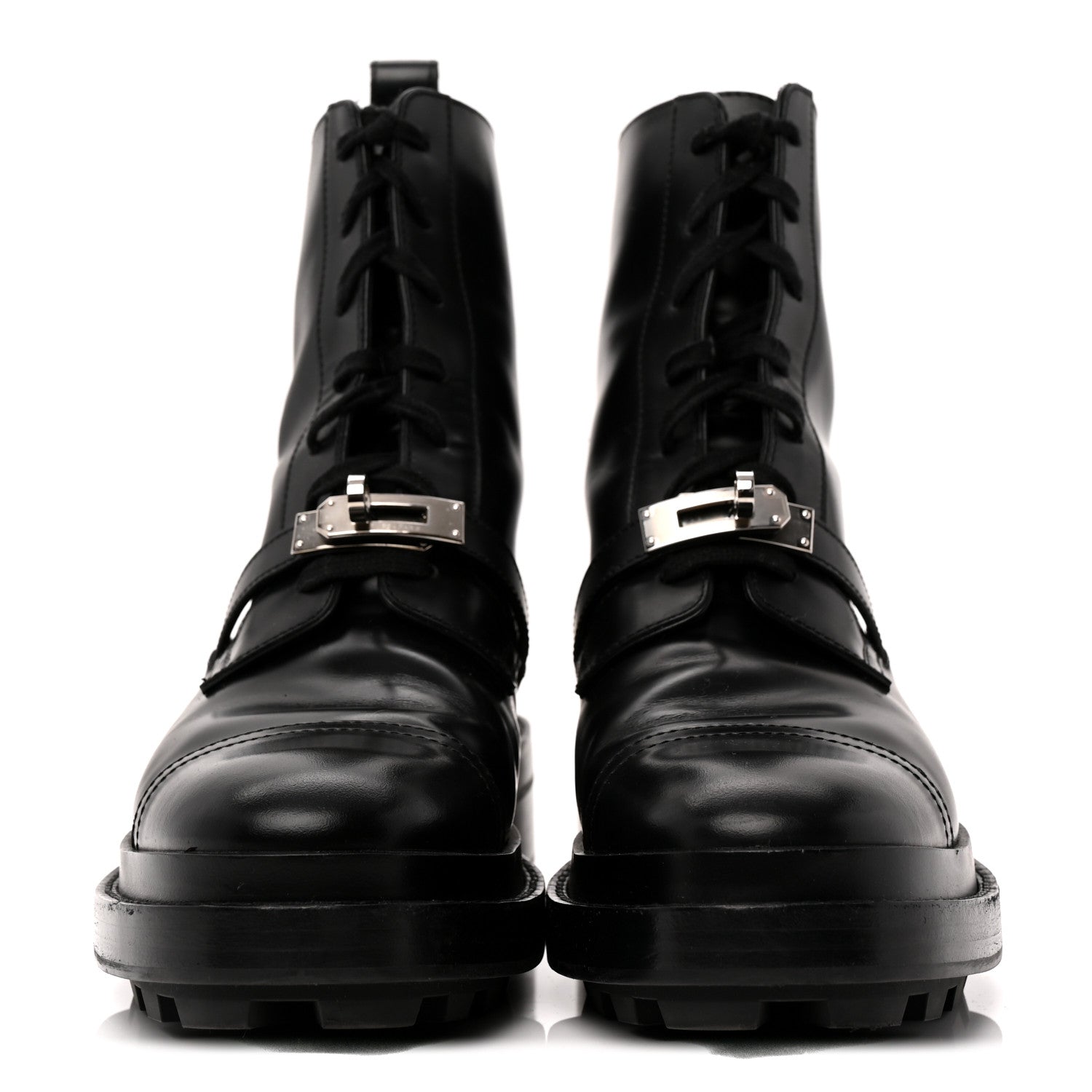 Glossed Calfskin Funk Ankle Boots 38.5 Black