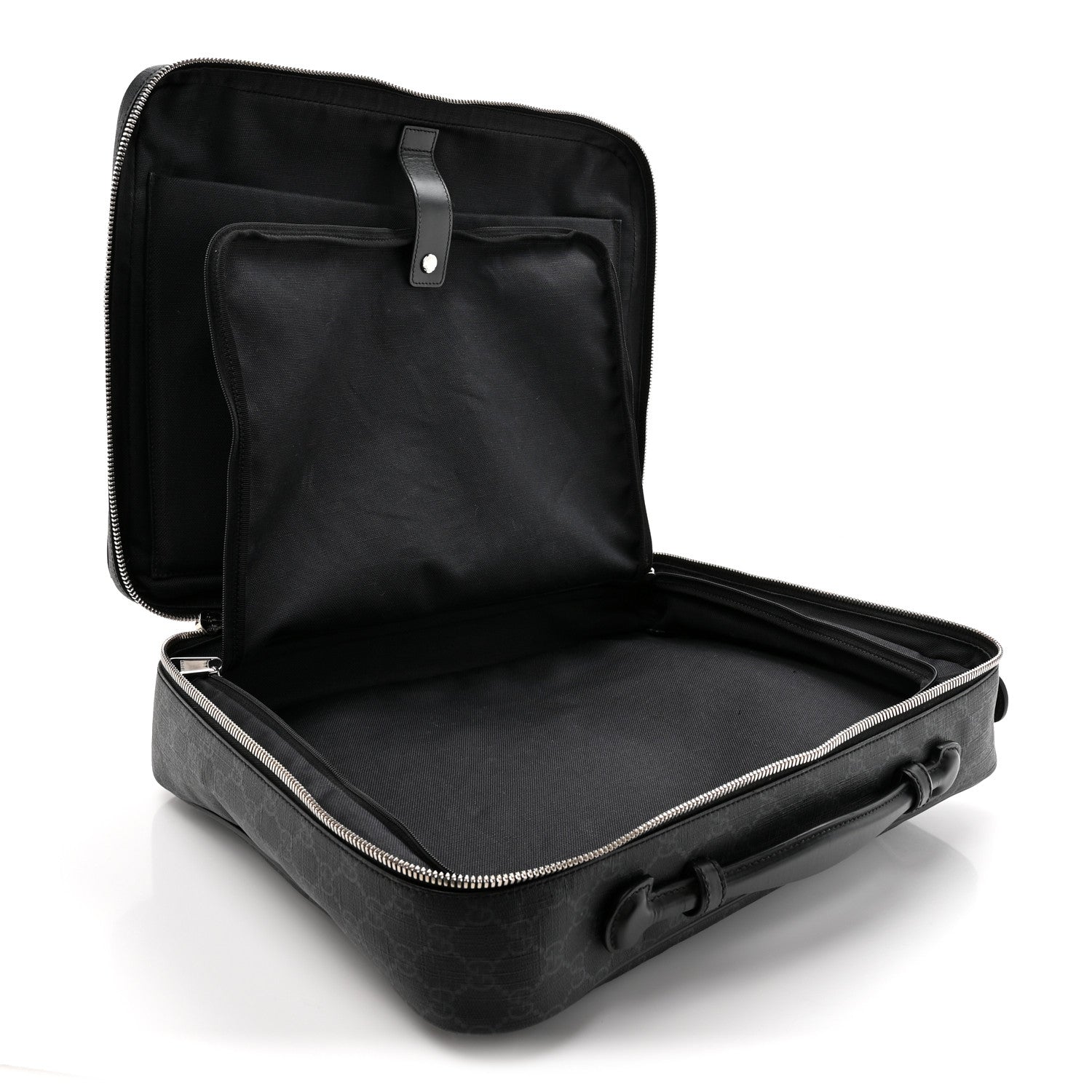 GG Supreme Monogram Briefcase Backpack Black Grey