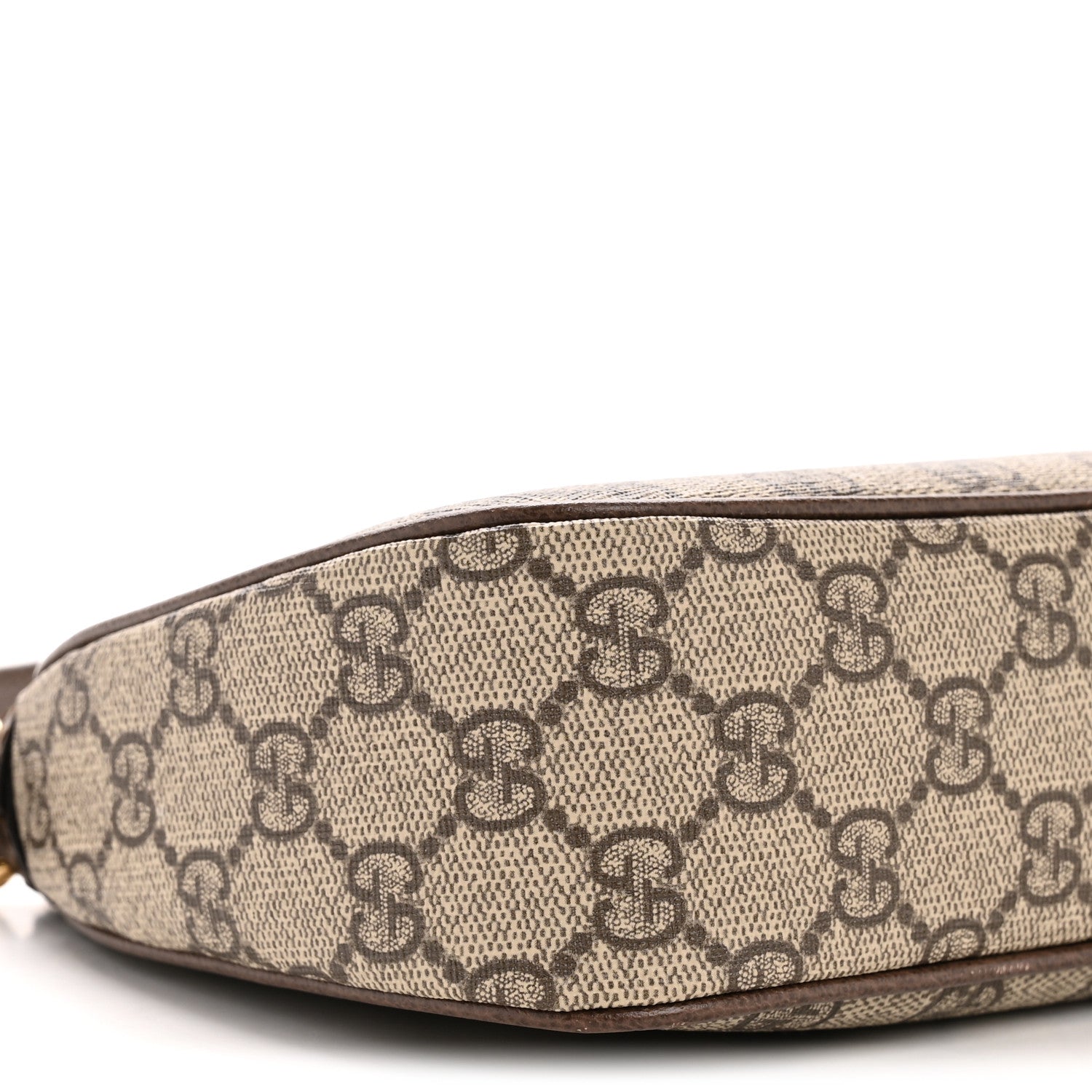 GG Supreme Monogram Textured Dollar Calfskin Small Ophidia Hobo Beige Ebony New Acero