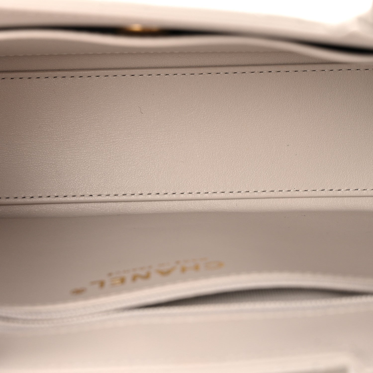 Shiny Aged Calfskin Quilted Nano Kelly Shopper Light Grey