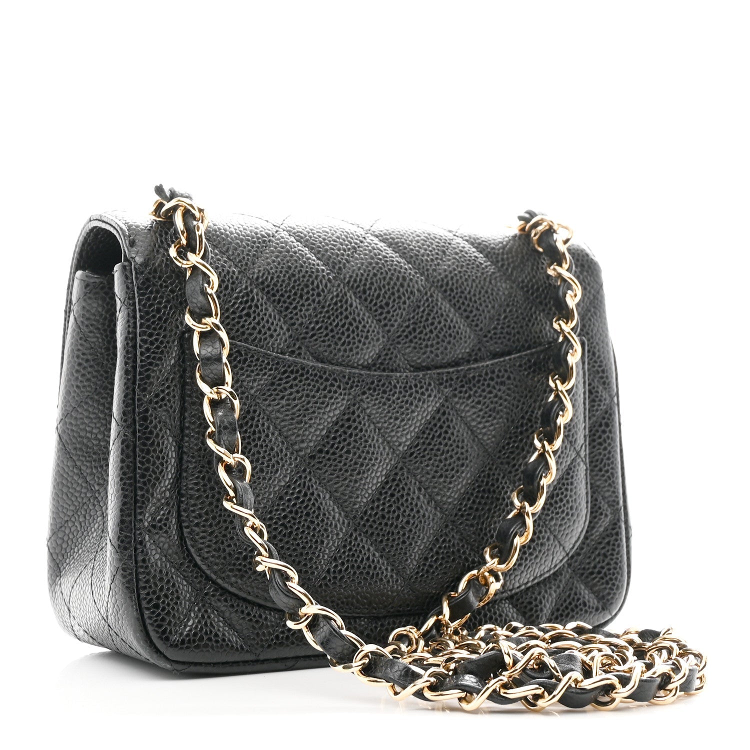 Caviar Quilted Mini Square Flap Black