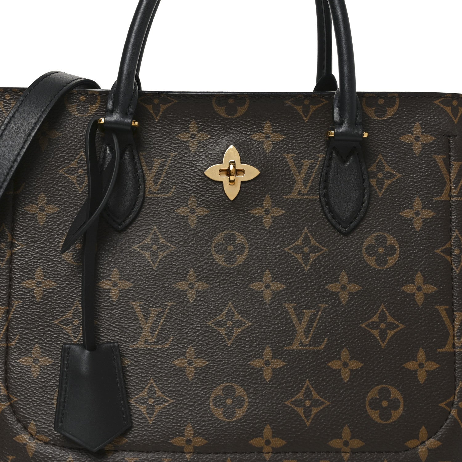 Monogram Flower Tote Black