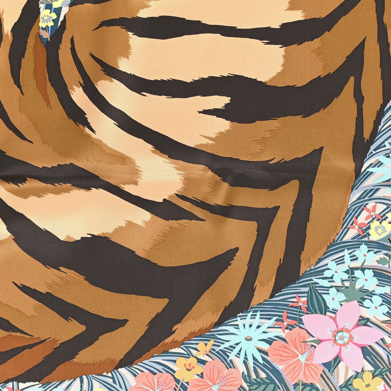 Silk Tyger Tyger Scarf 70 Beige Cendre Brun