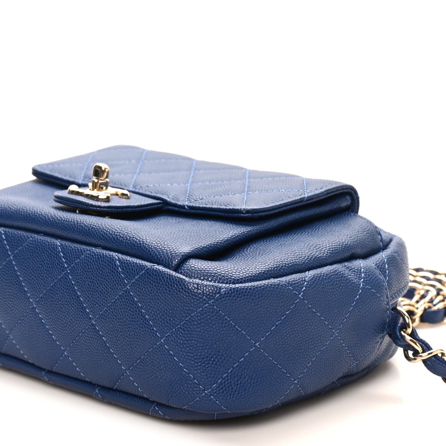 Caviar Quilted CC Day Camera Case Blue