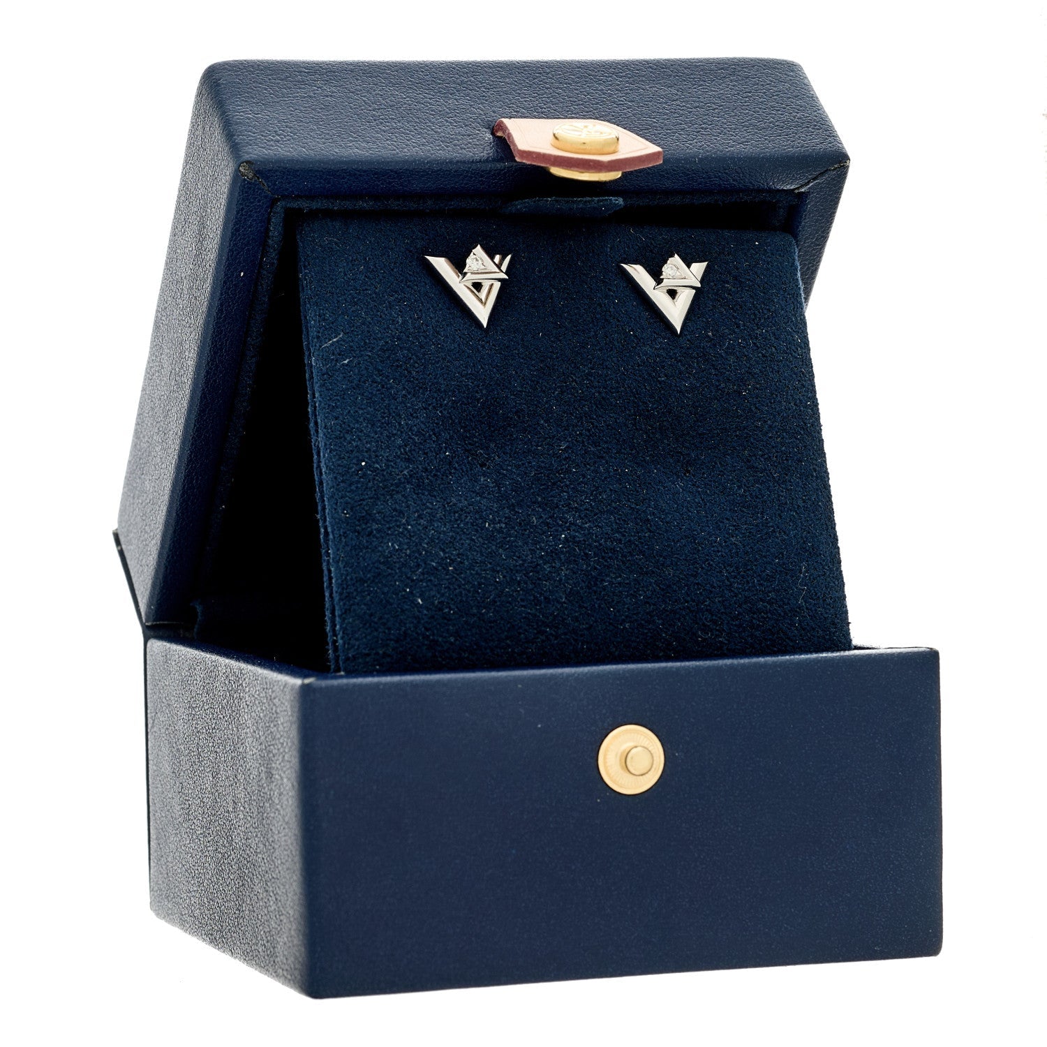18K White Gold Diamond LV Volt One Earrings