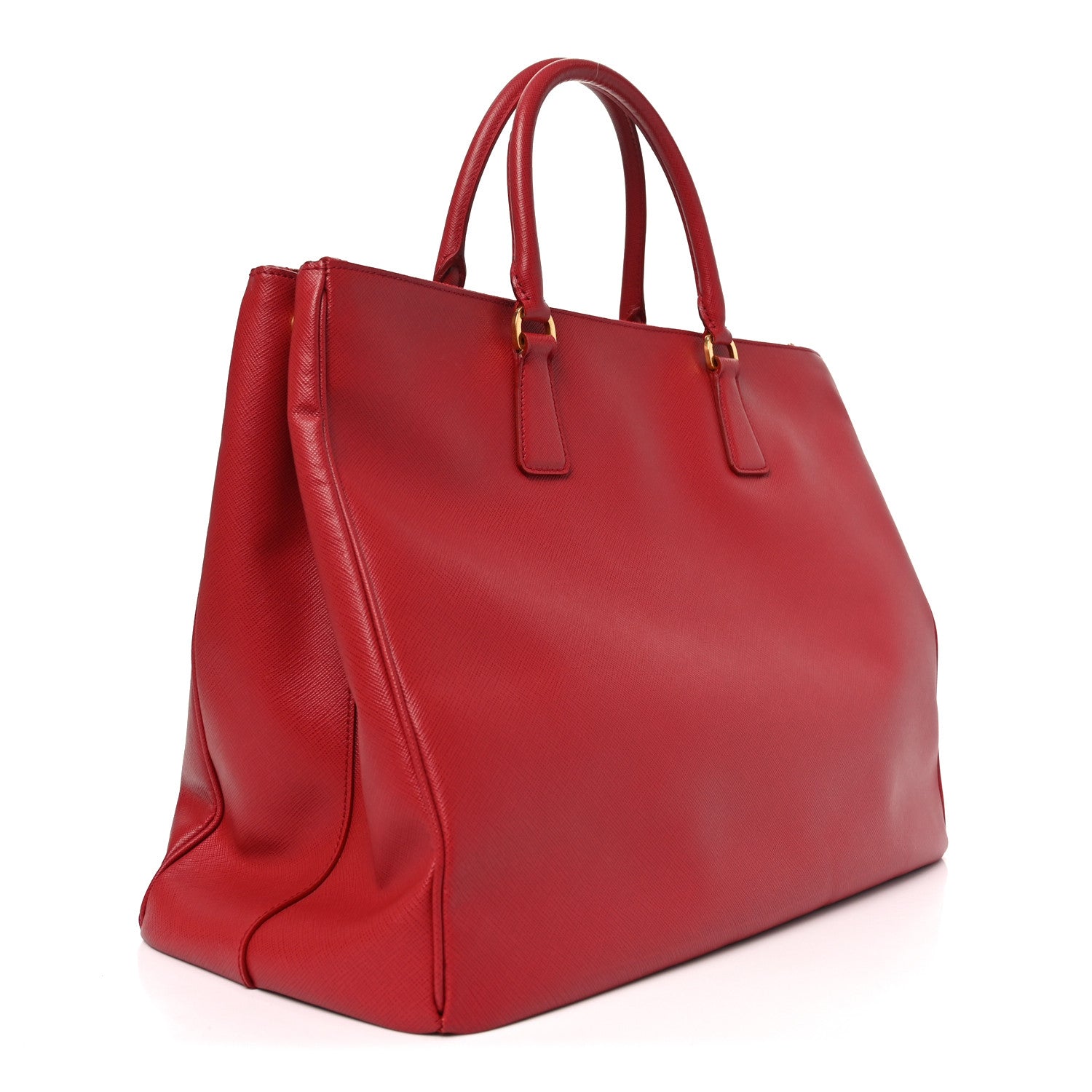 Saffiano Lux Extra Large Galleria Double Zip Tote Fuoco