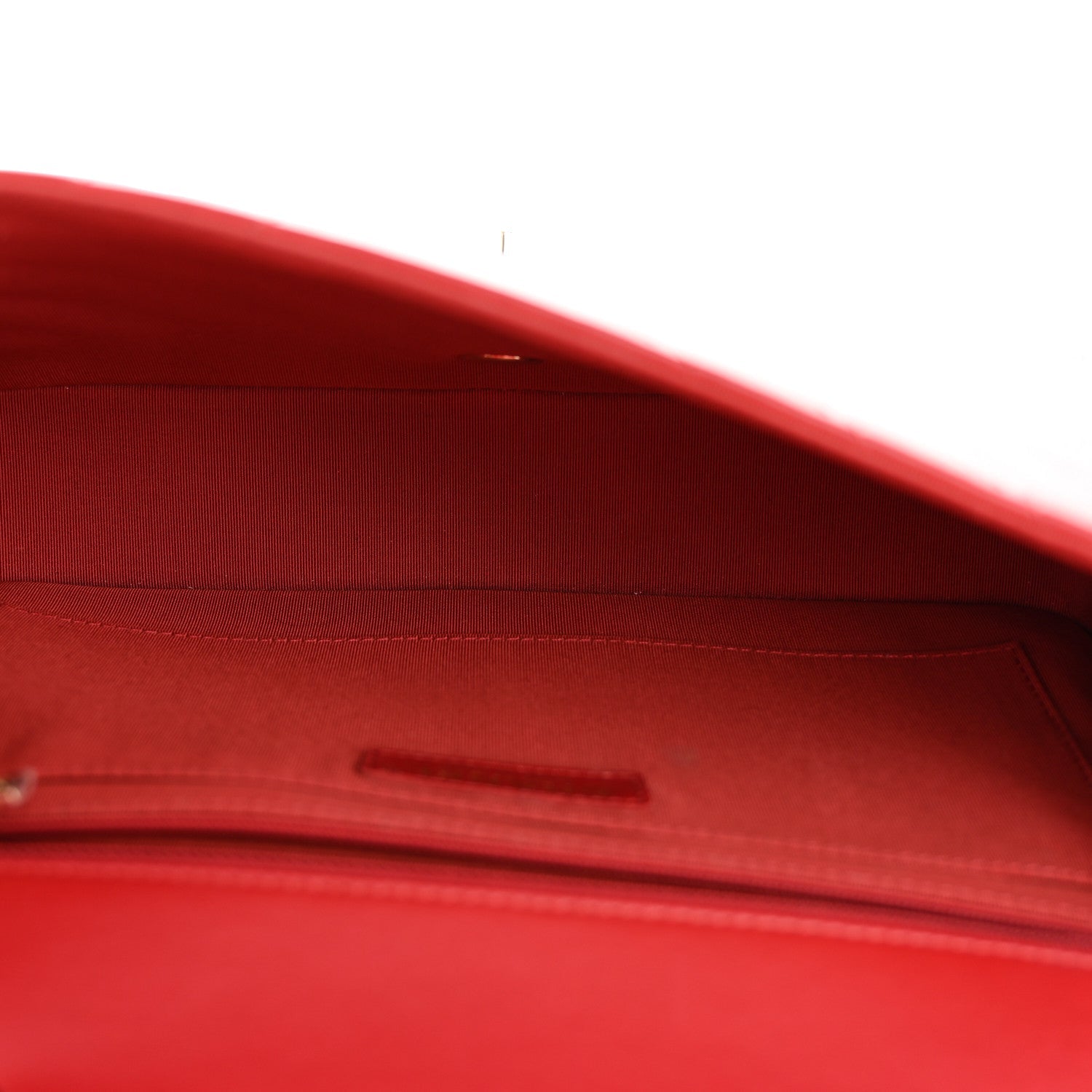 Calfskin Chevron Quilted Large Statement Flap Red