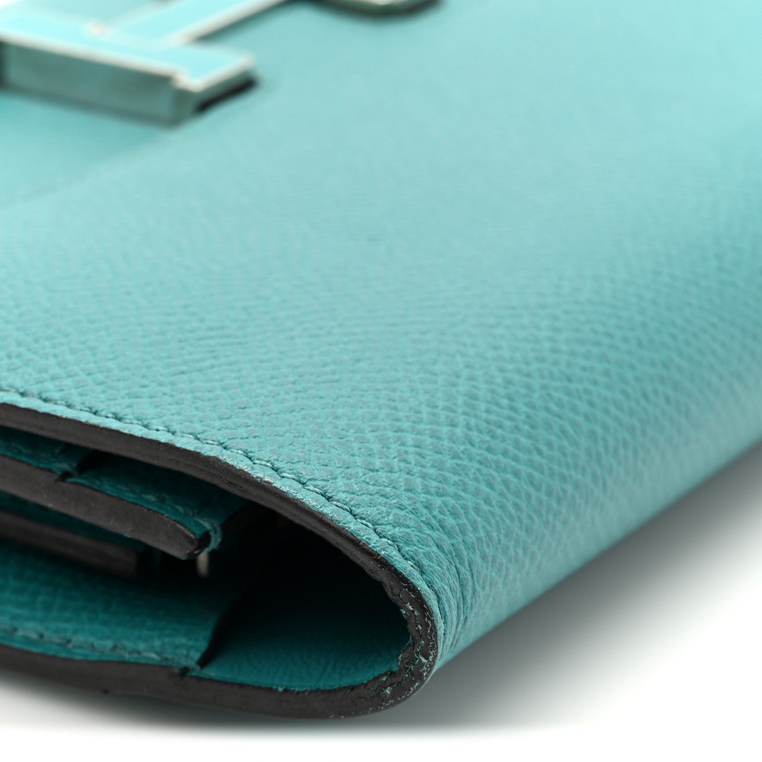 Epsom Enamel Constance Long Wallet Bleu Paon