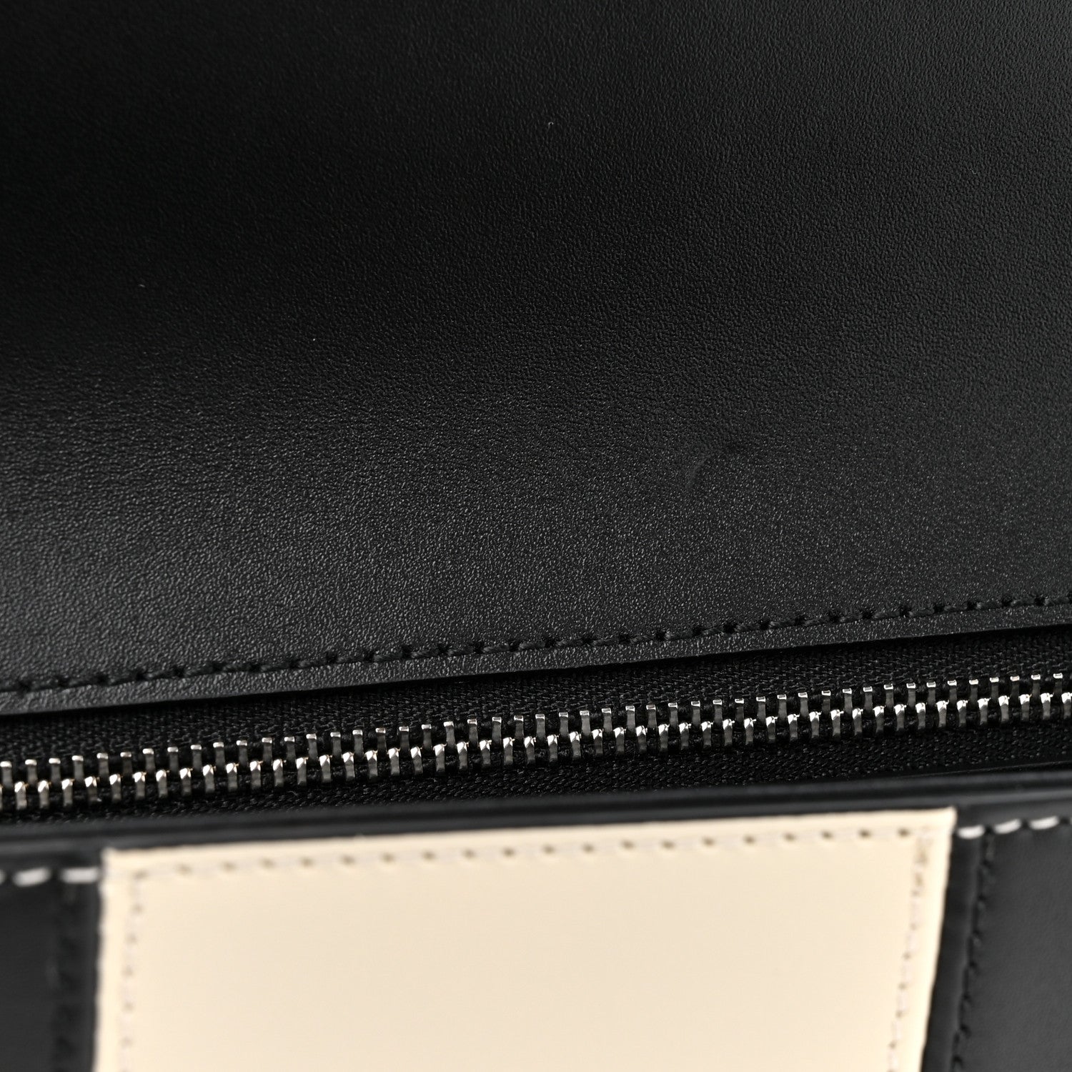 Senna Calfskin Lines Petite GG Top Handle Shoulder Bag Black Mystic White