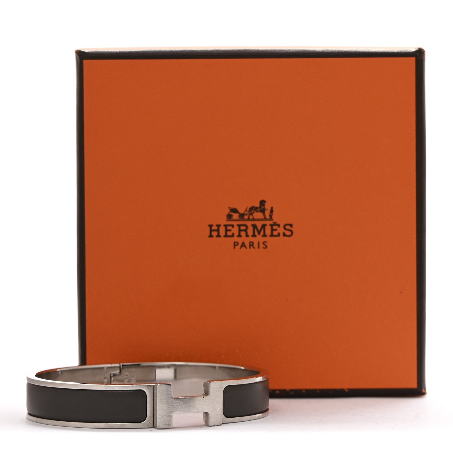 Matte Enamel Narrow Clic Clac H Bracelet GM Gris Etain