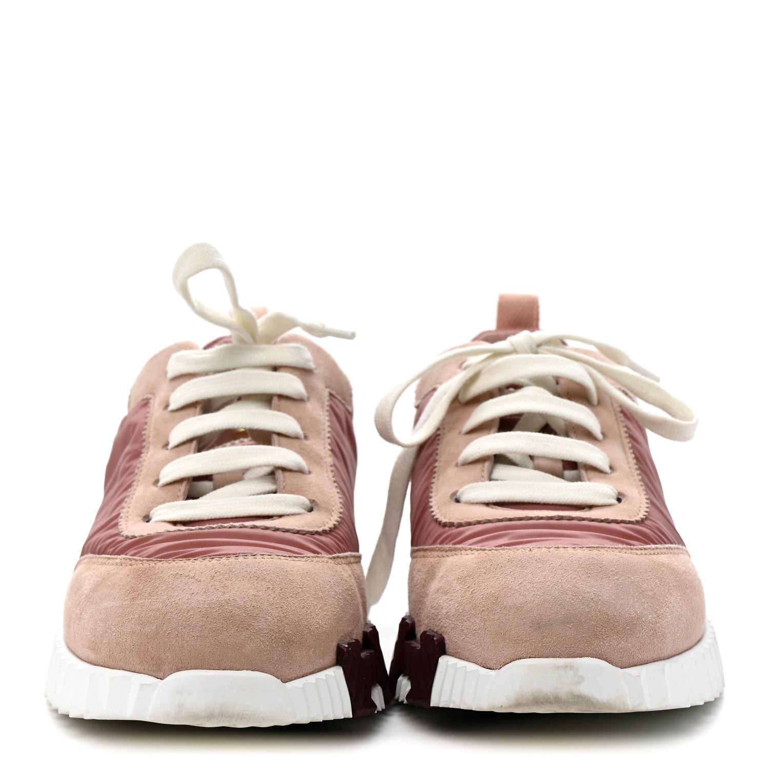 Parachute Fabric Suede Goatskin Bouncing Sneakers  Rose Rose Opaline