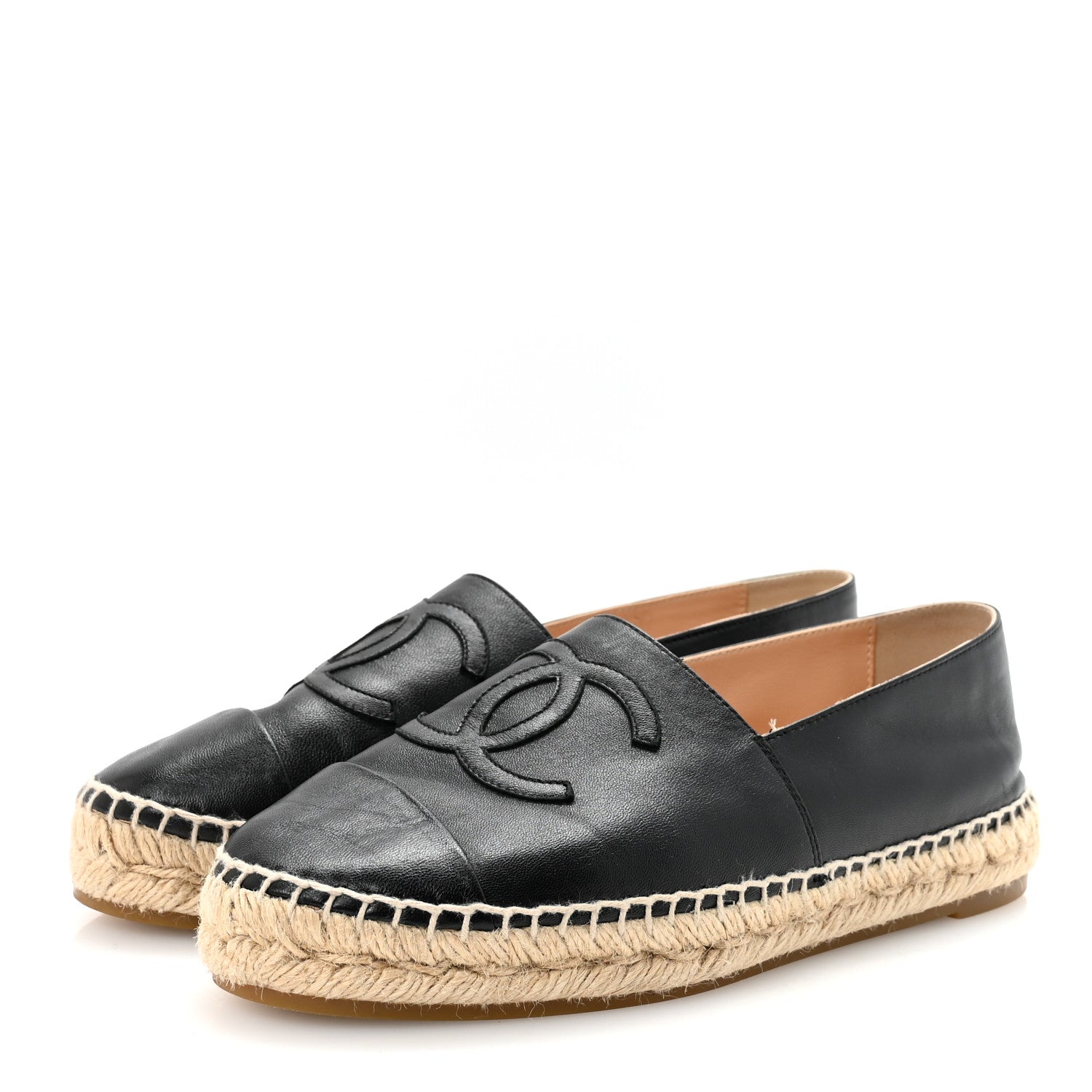 Lambskin CC Espadrilles 38 Black