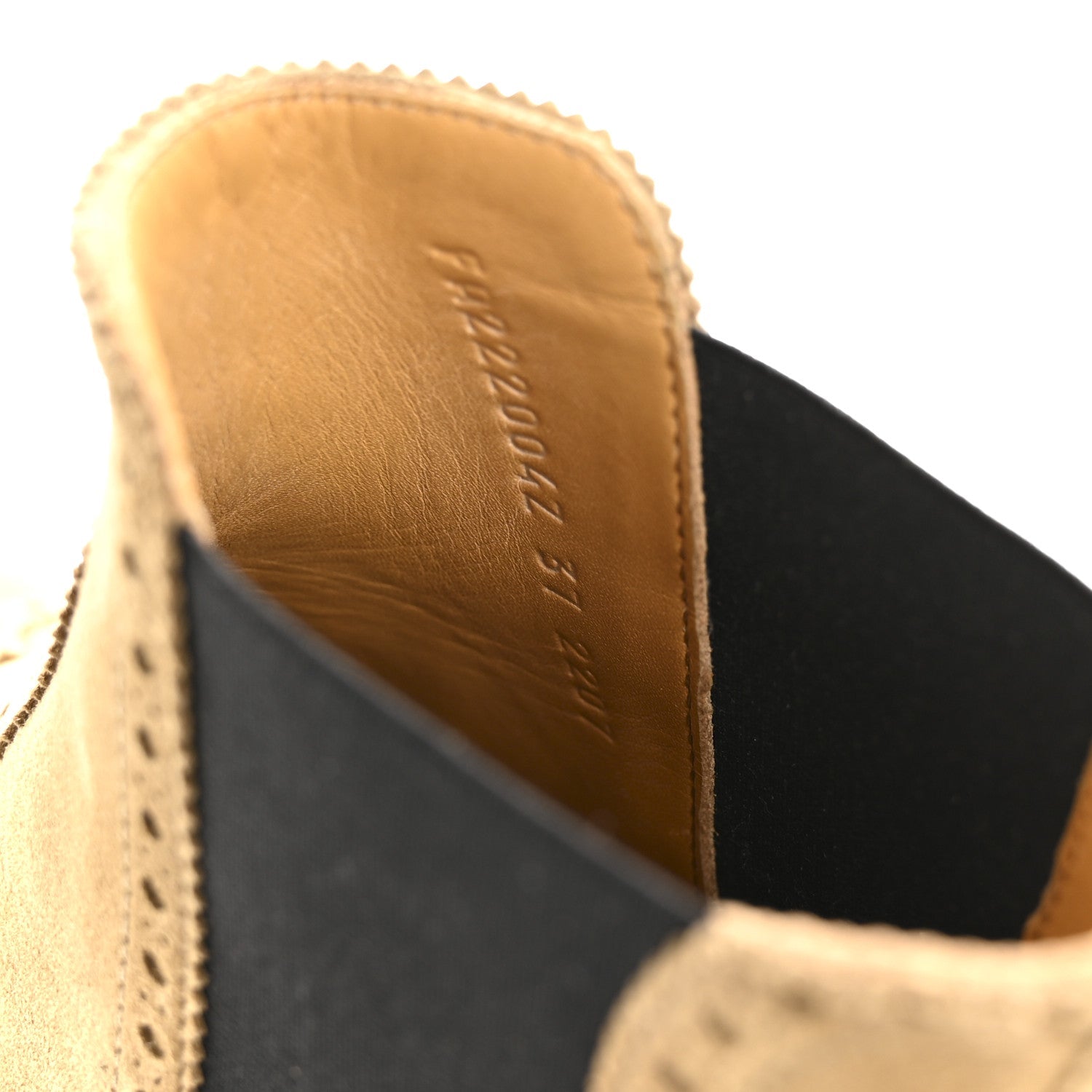Suede Goatskin Chelsea Ankle Boots 37 Beige Gobi
