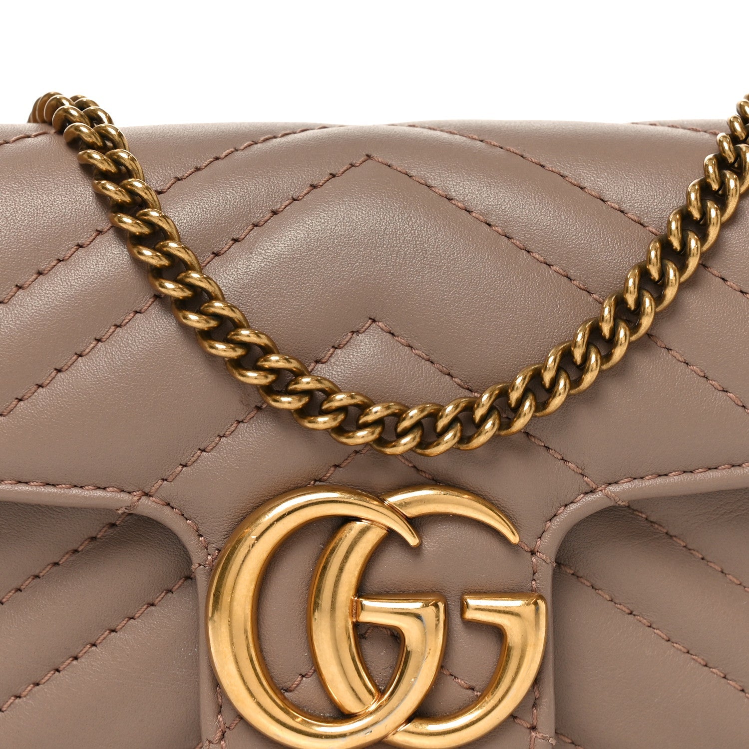 Calfskin Matelasse Super Mini GG Marmont Shoulder Bag Porcelain Rose