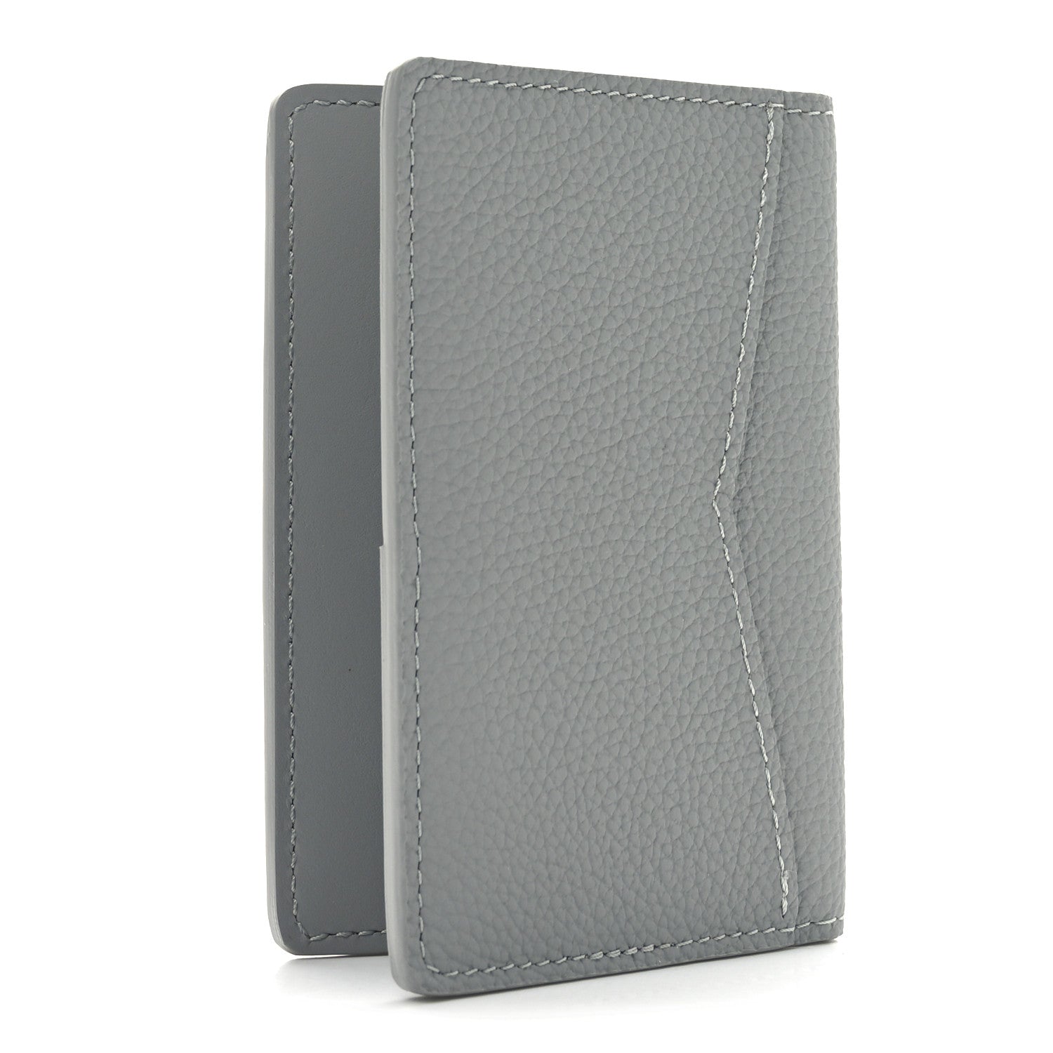 Grained Calfskin Aerogram Pocket Organizer Gray