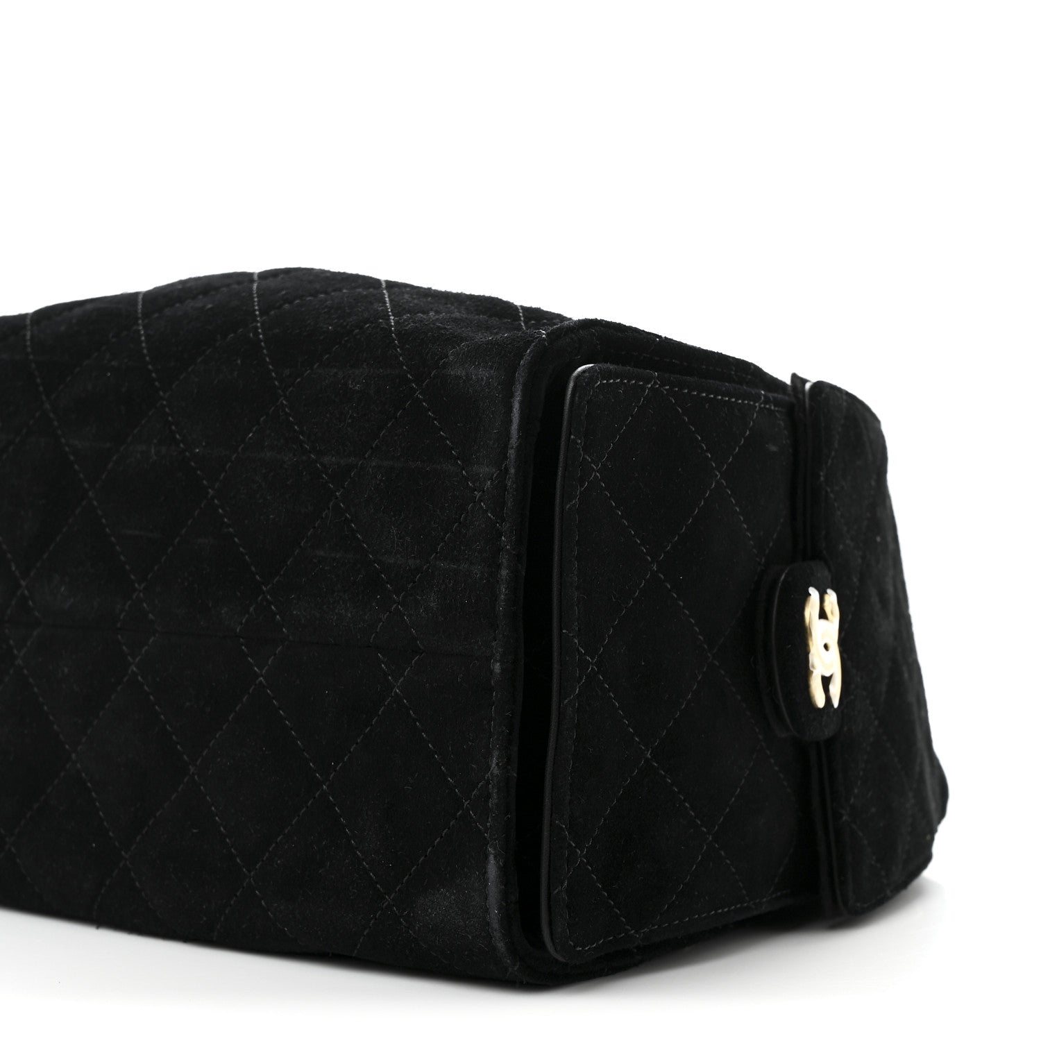 Suede Quilted Small Chanel 25 Handbag Black