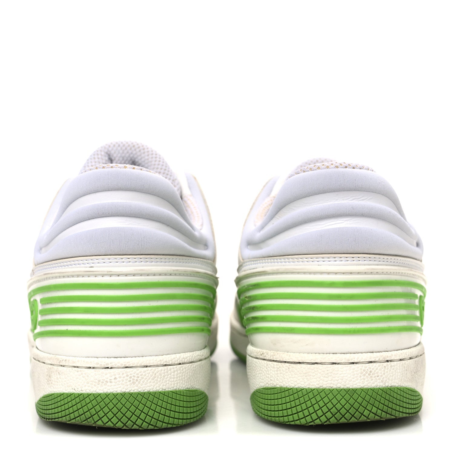Demetra GG Supreme Monogram Womens Basket Low Top Sneakers 38.5 Great White Green