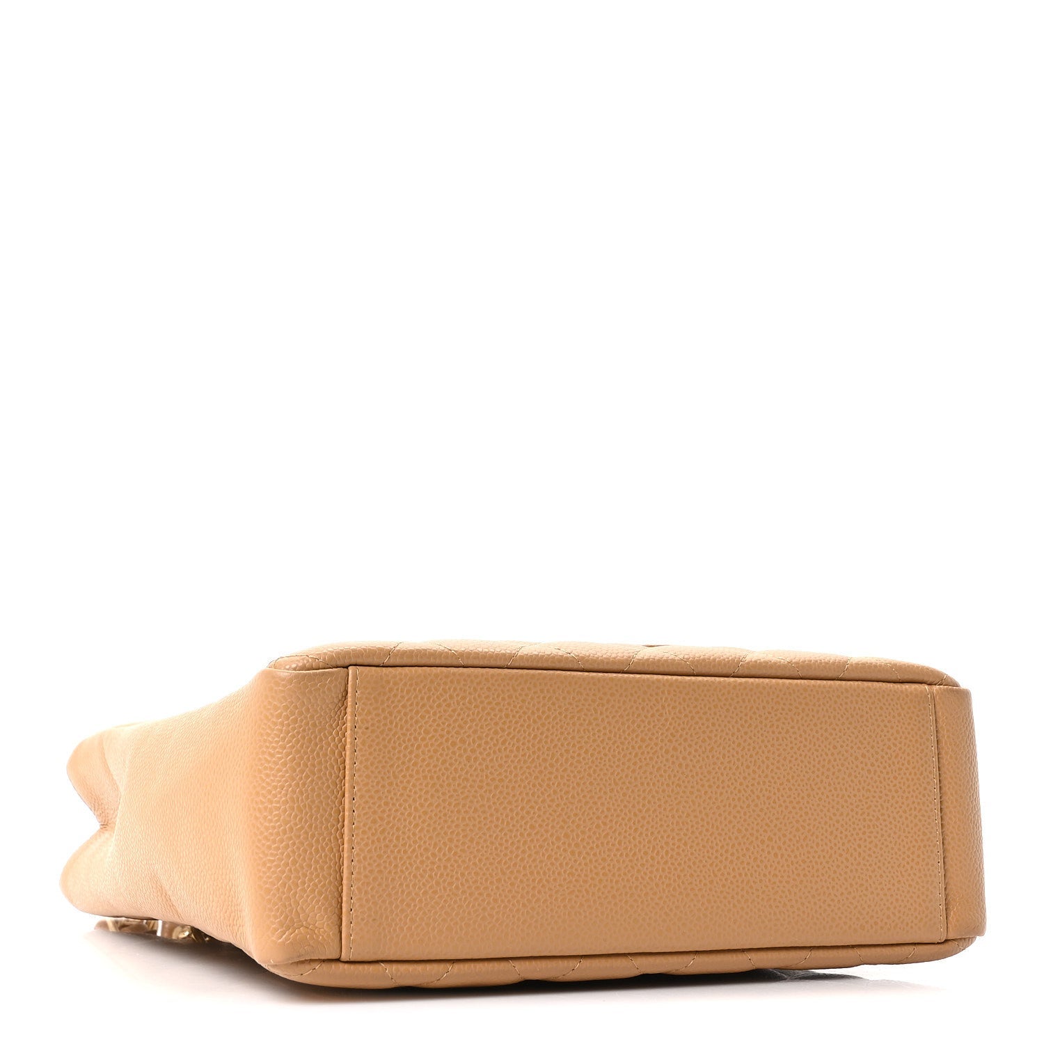 Caviar Quilted Petit Shopping Tote PST Dark Beige