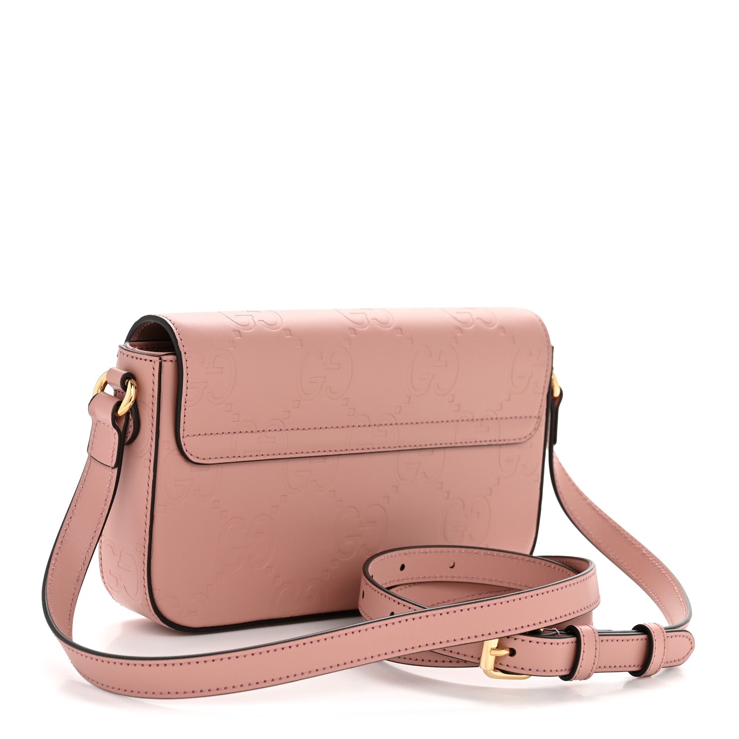 Calfskin GG Super Mini Shoulder Bag Soft Pink