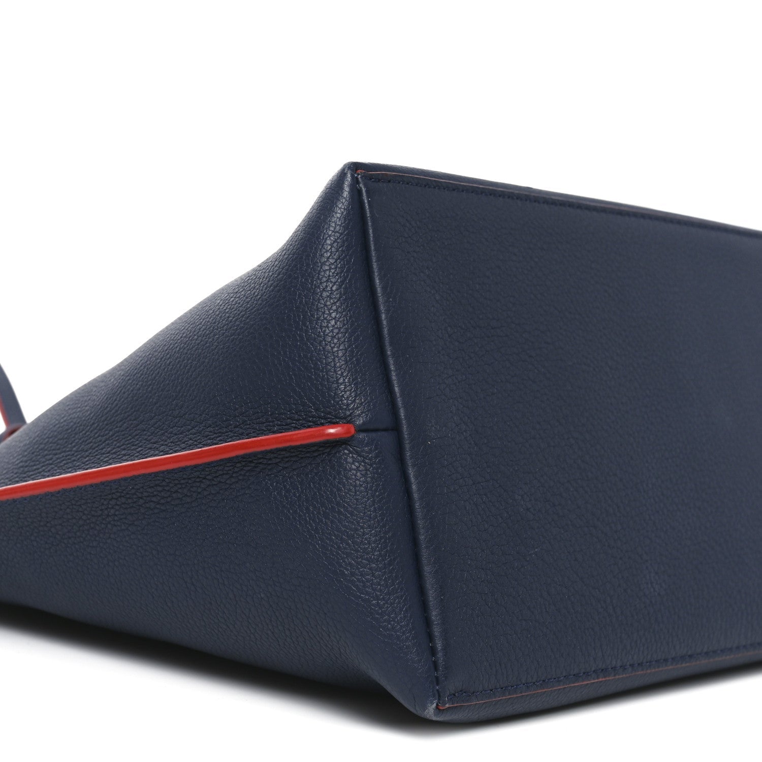 Calfskin Lockme Go Tote Marine Rouge