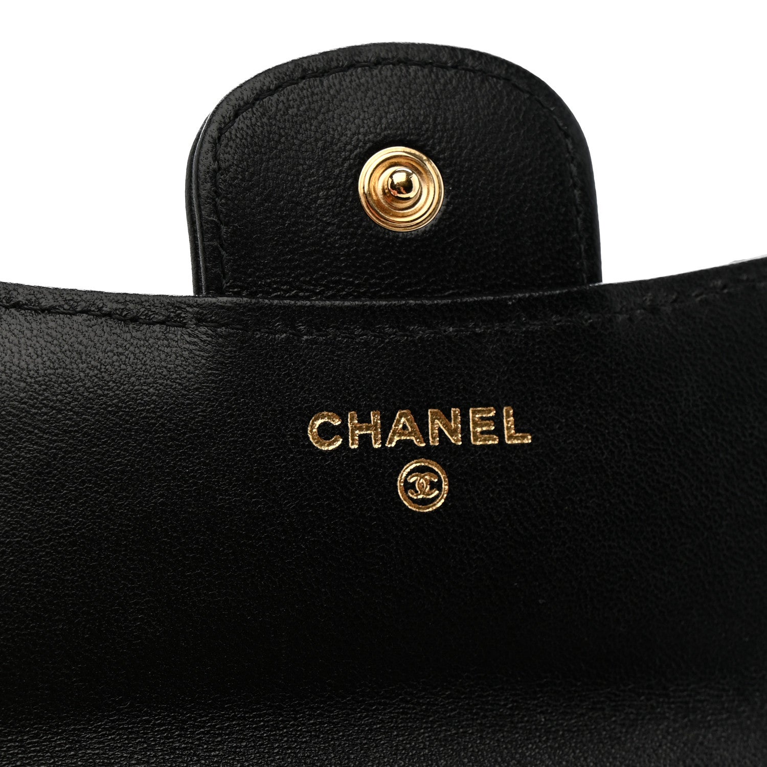 Lambskin Quilted Top Handle Flap Coin Purse With Chain Black