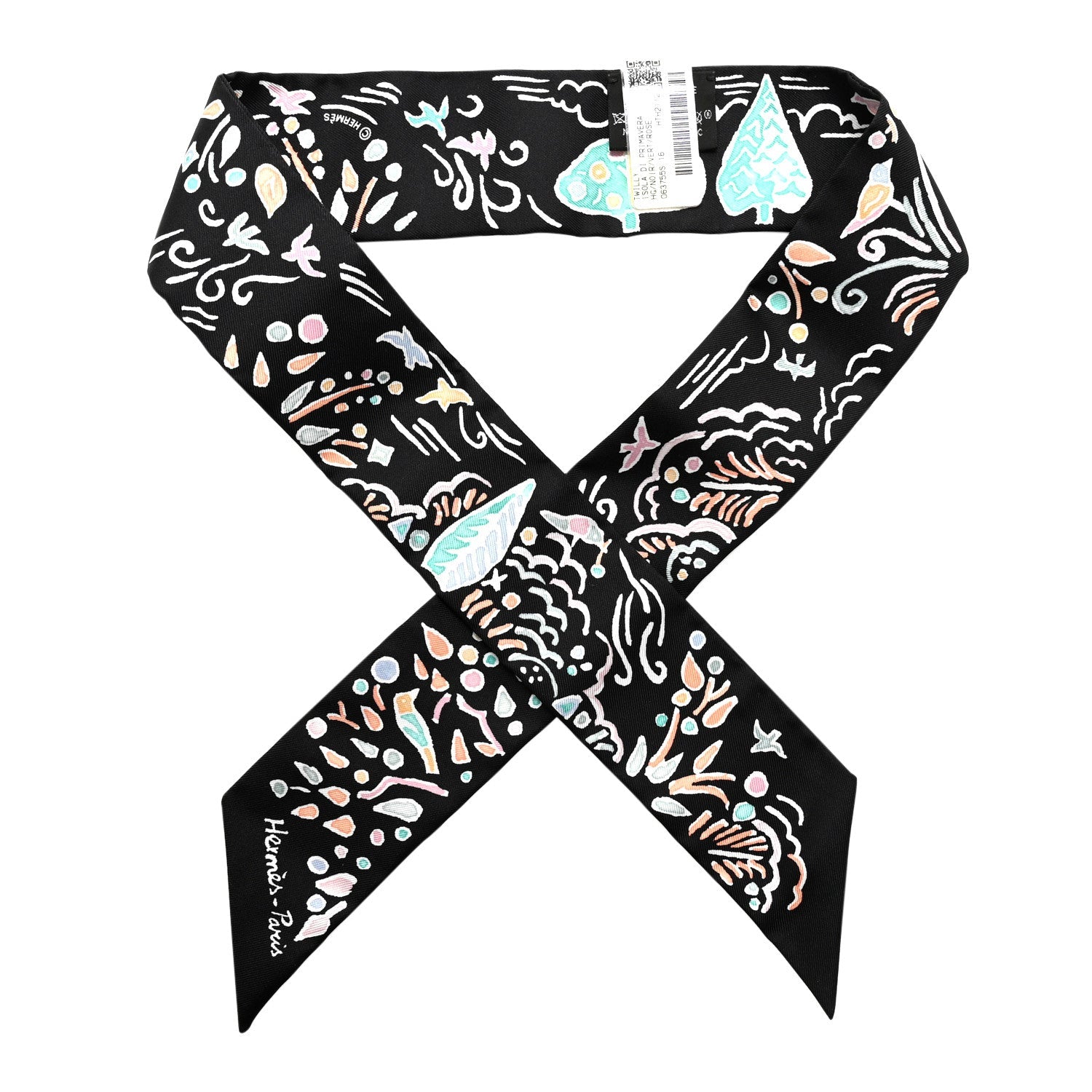 Silk Isola Di Primavera Twilly Black Vert Rose