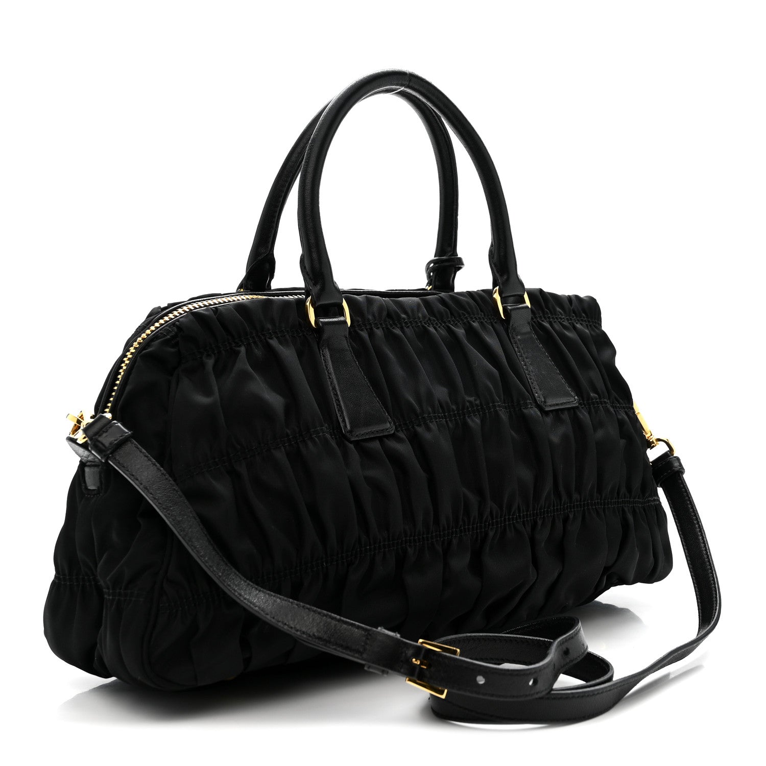 Tessuto Nylon Gaufre Tote Black