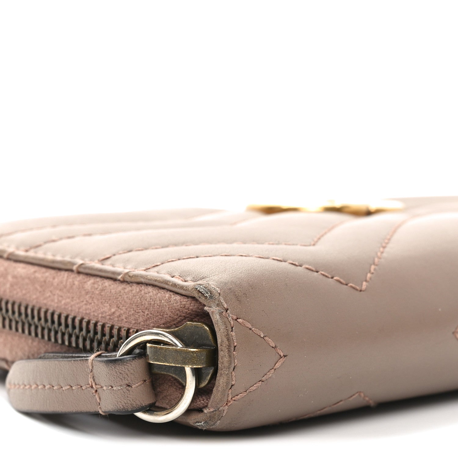 Calfskin Matelasse GG Marmont Zip Around Organizer Wallet Porcelain Rose