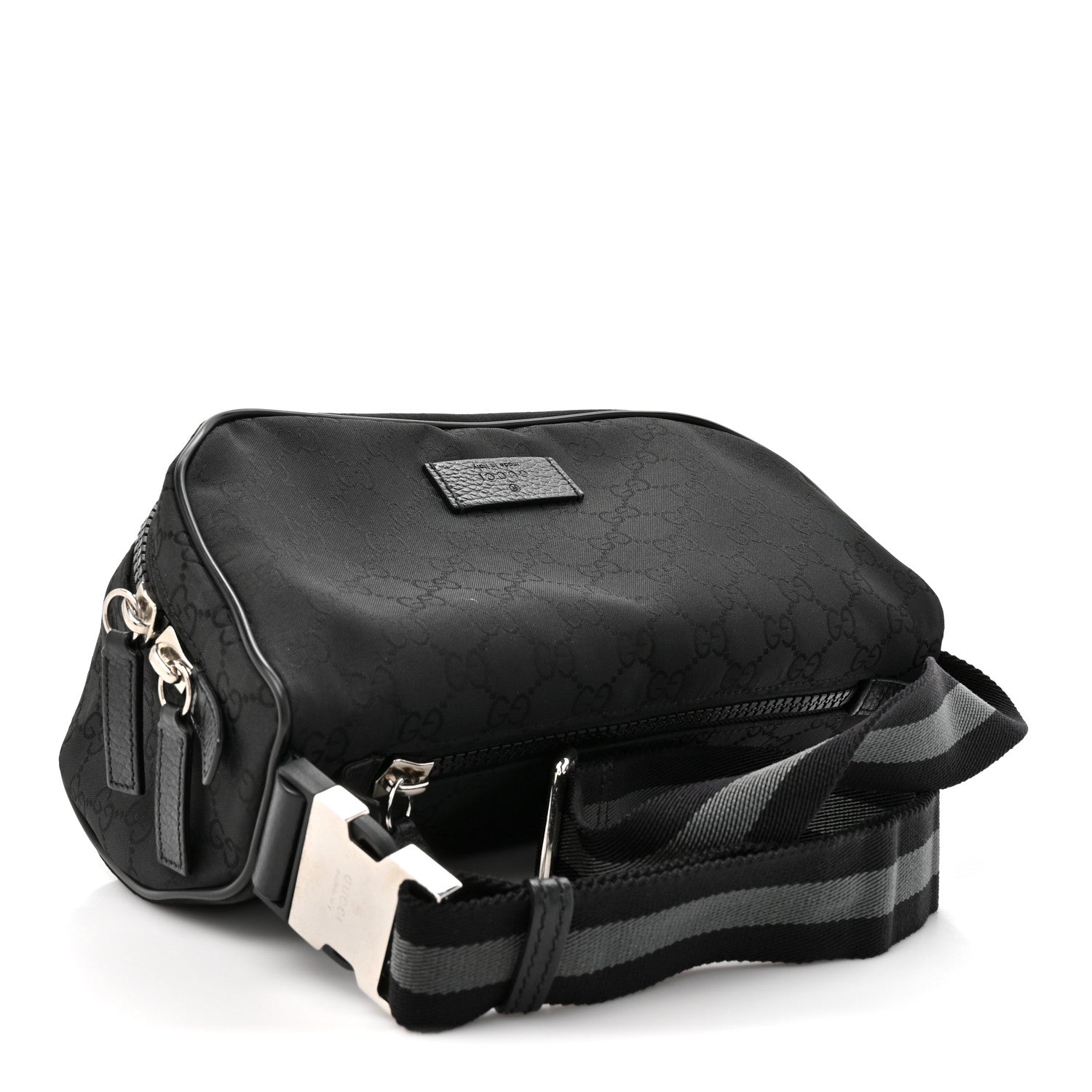 Nylon Monogram Fanny Pack Belt Bag Black
