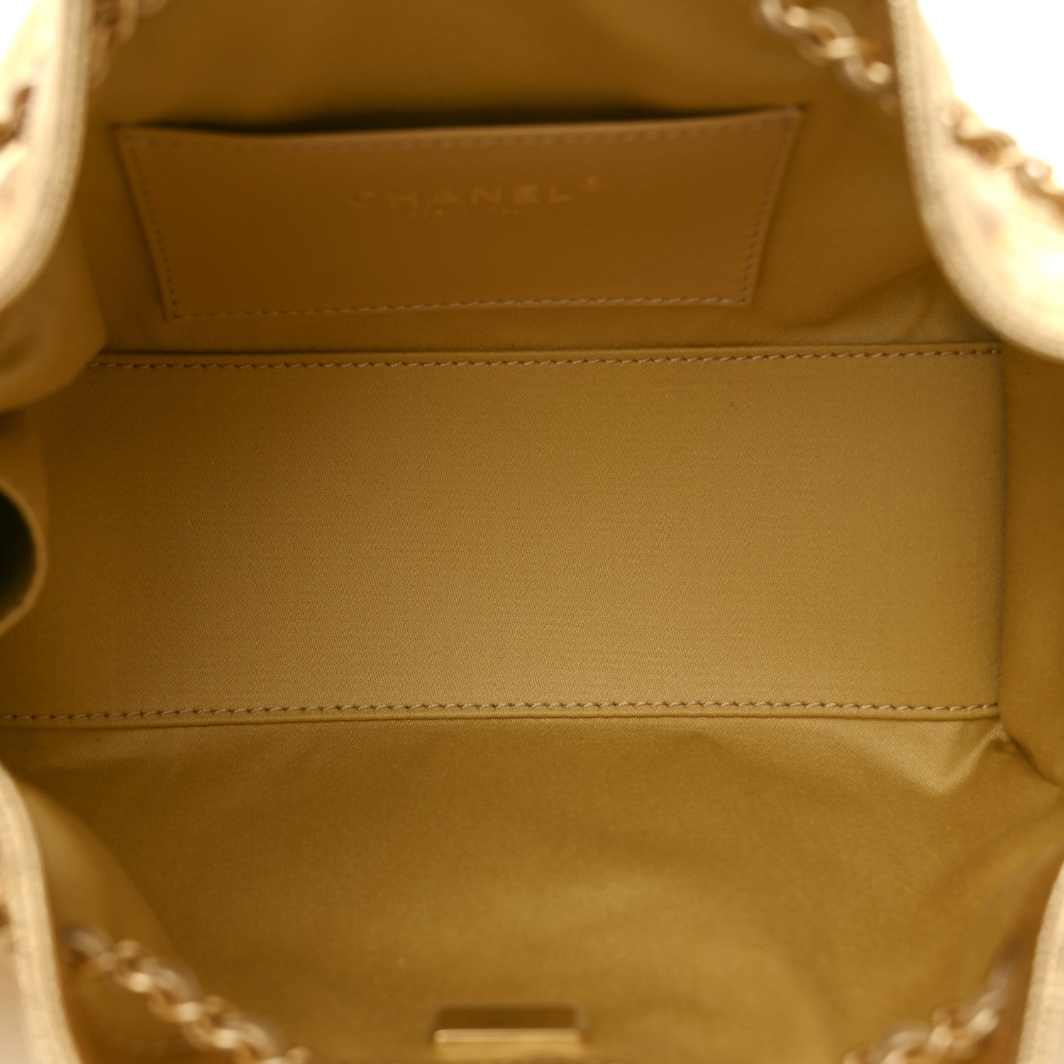 Metallic Caviar Quilted Mini Chanel 25 Handbag Gold