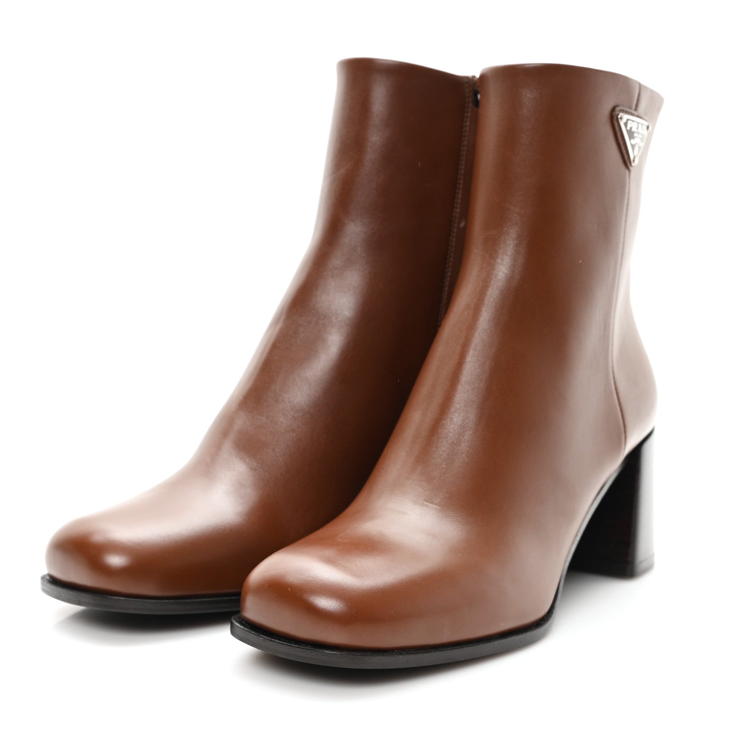 Vitello Triangle Ankle Boots 36.5 Cognac
