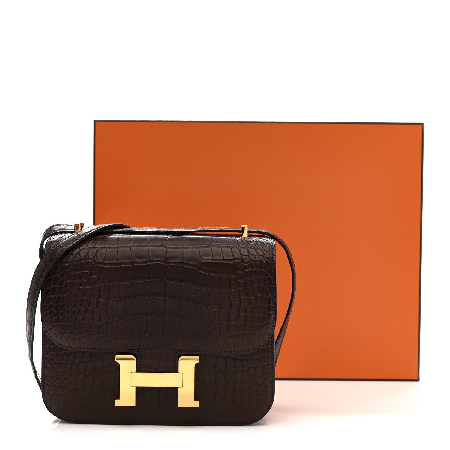 Matte Alligator Constance 18 Rouge Sellier