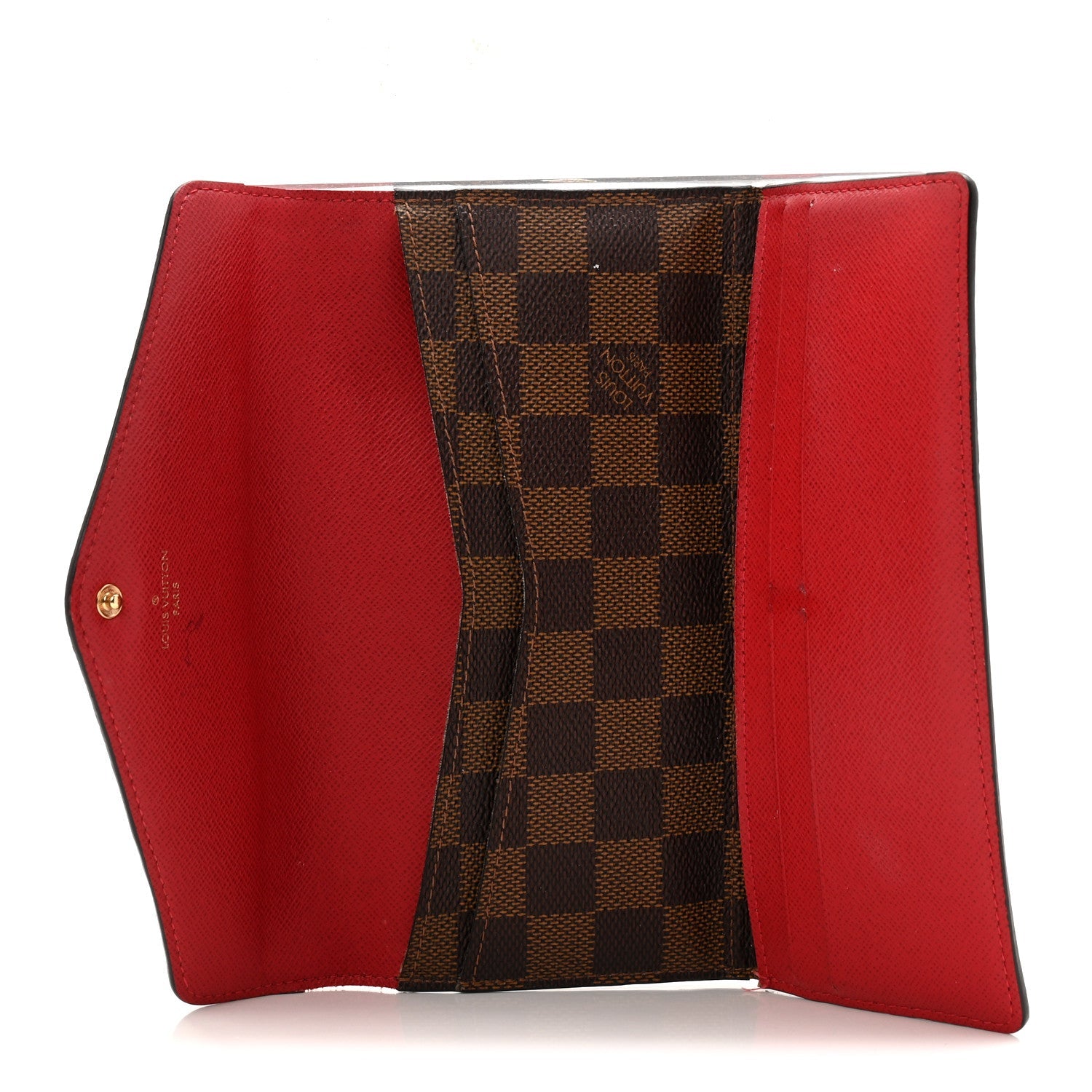 Damier Ebene Josephine Wallet Red