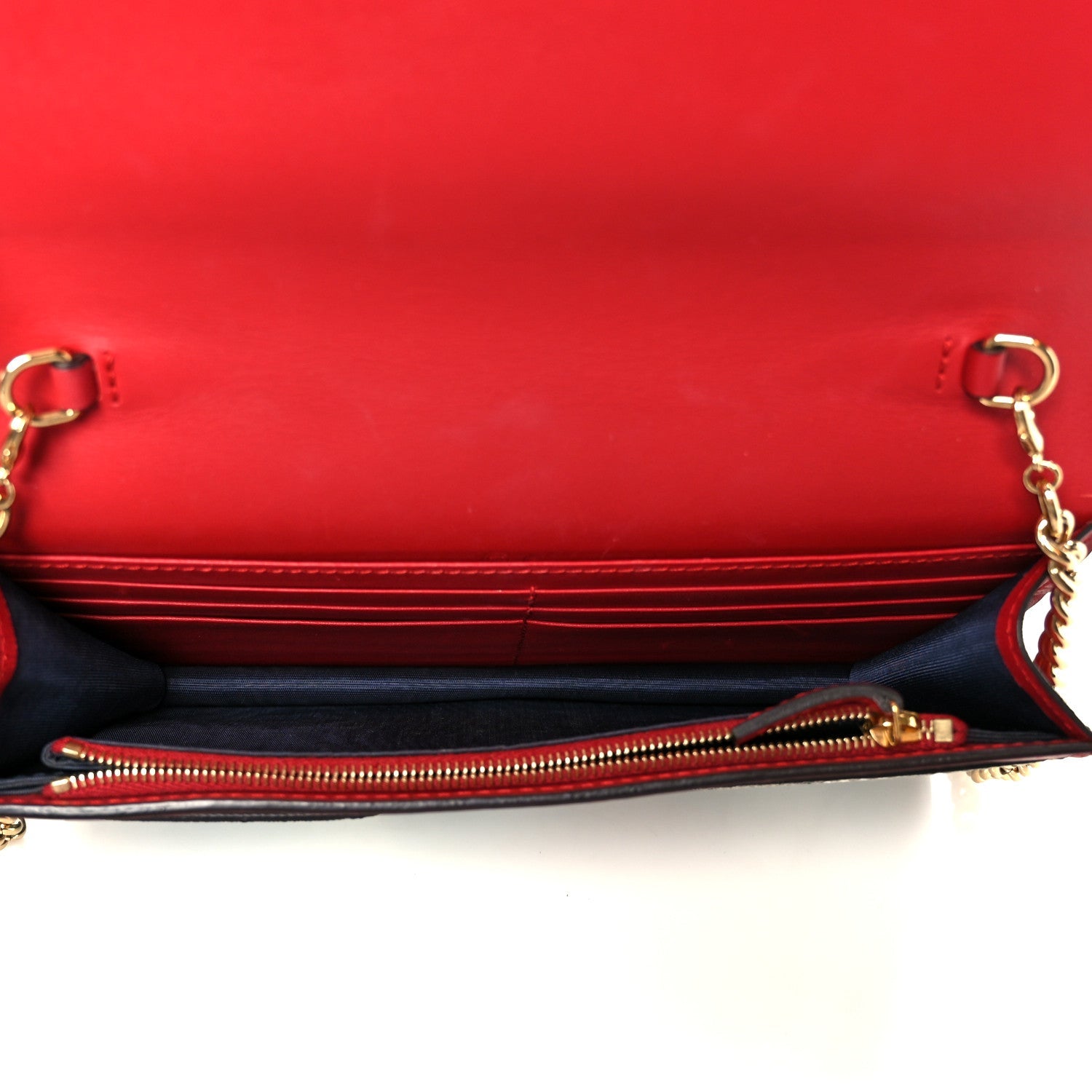 GG Supreme Monogram Blooms Chain Wallet Blue
