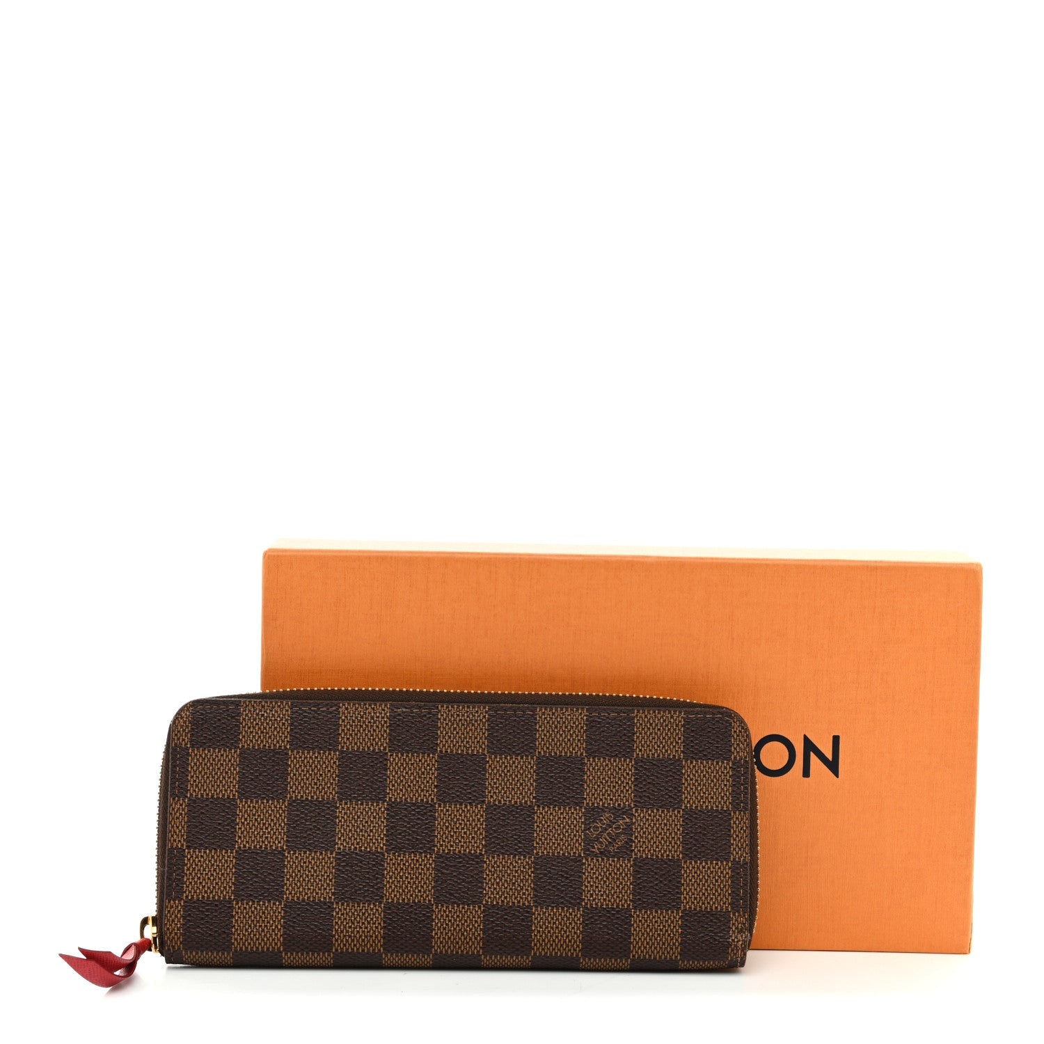 Damier Ebene Clemence Wallet Cherry