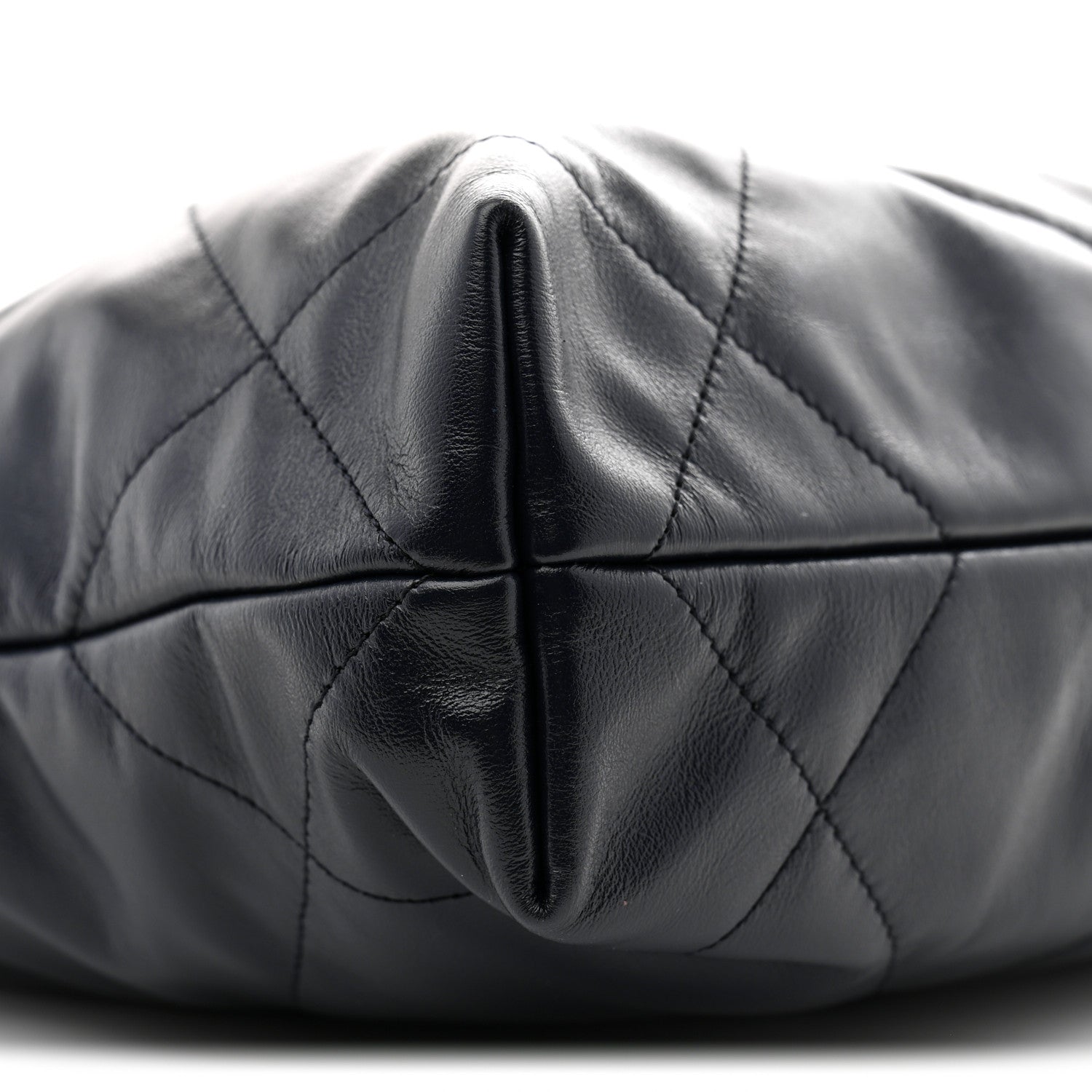 Shiny Calfskin Quilted Small Chanel 22 Navy